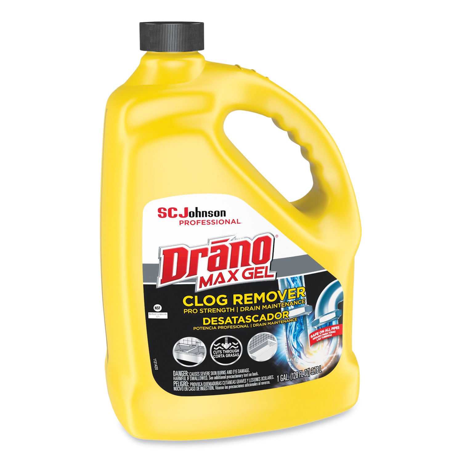 Drano® Max Gel Clog Remover, Bleach Scent, 128 Oz Bottle, 4/carton