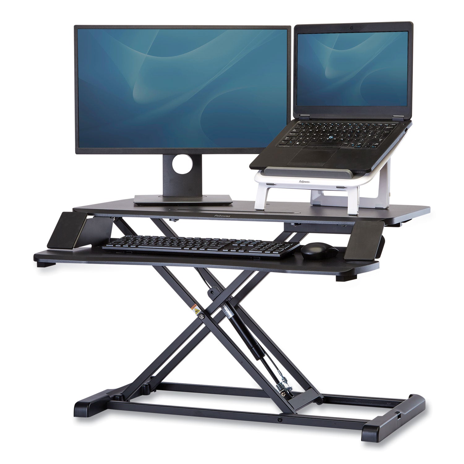 Fellowes® Corsivo Sit-Stand Workstation, 31.5" x 24.25" x 16", Black