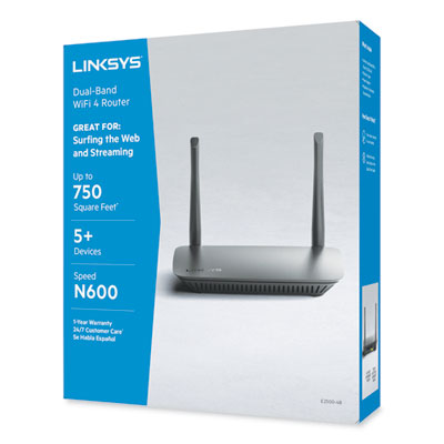 LINKSYS™ N600 Wireless Router, 5 Ports, Dual-Band 2.4 GHz/5 GHz - Flipcost