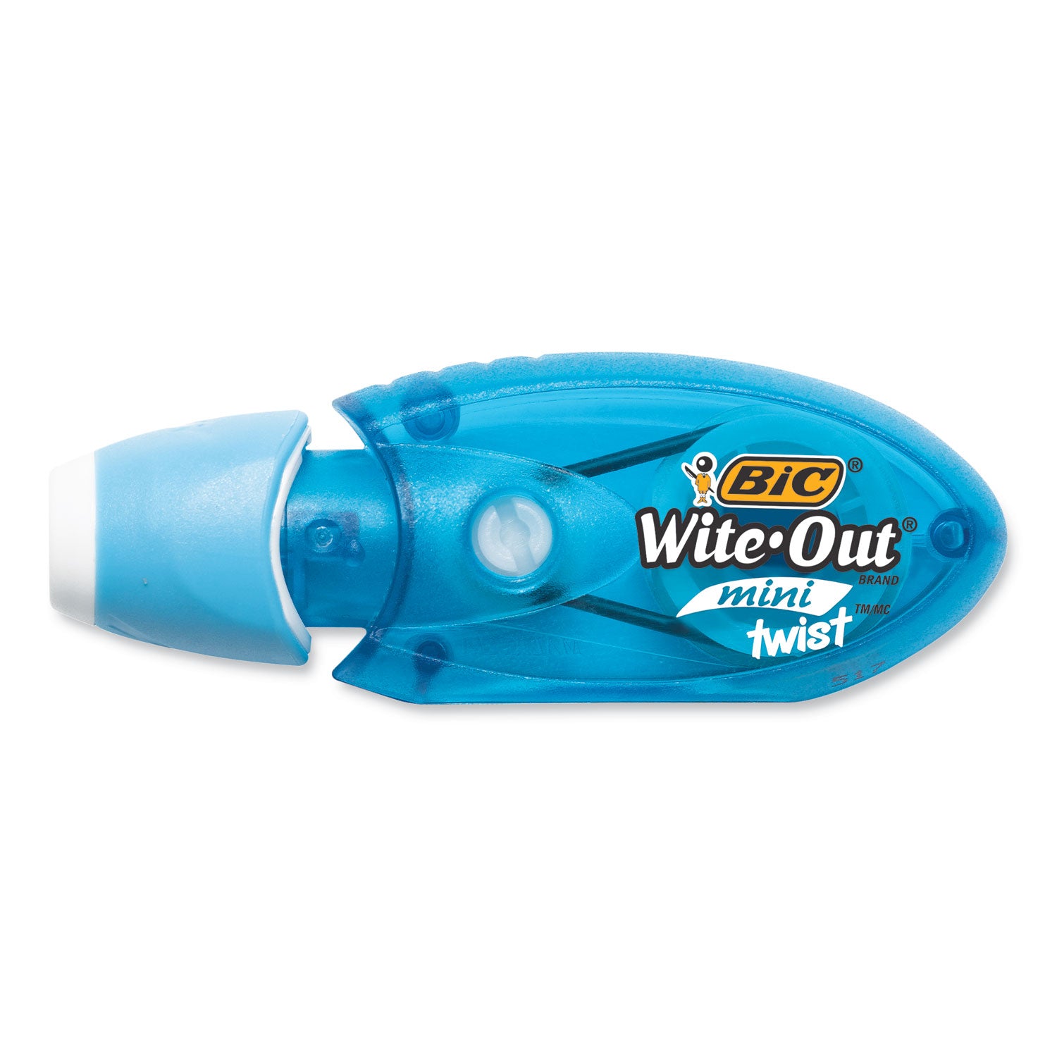 BIC® Wite-Out Mini Twist Correction Tape, Non-Refillable, Blue/Fuchsia Applicators 0.2" x 314", 2/Pack