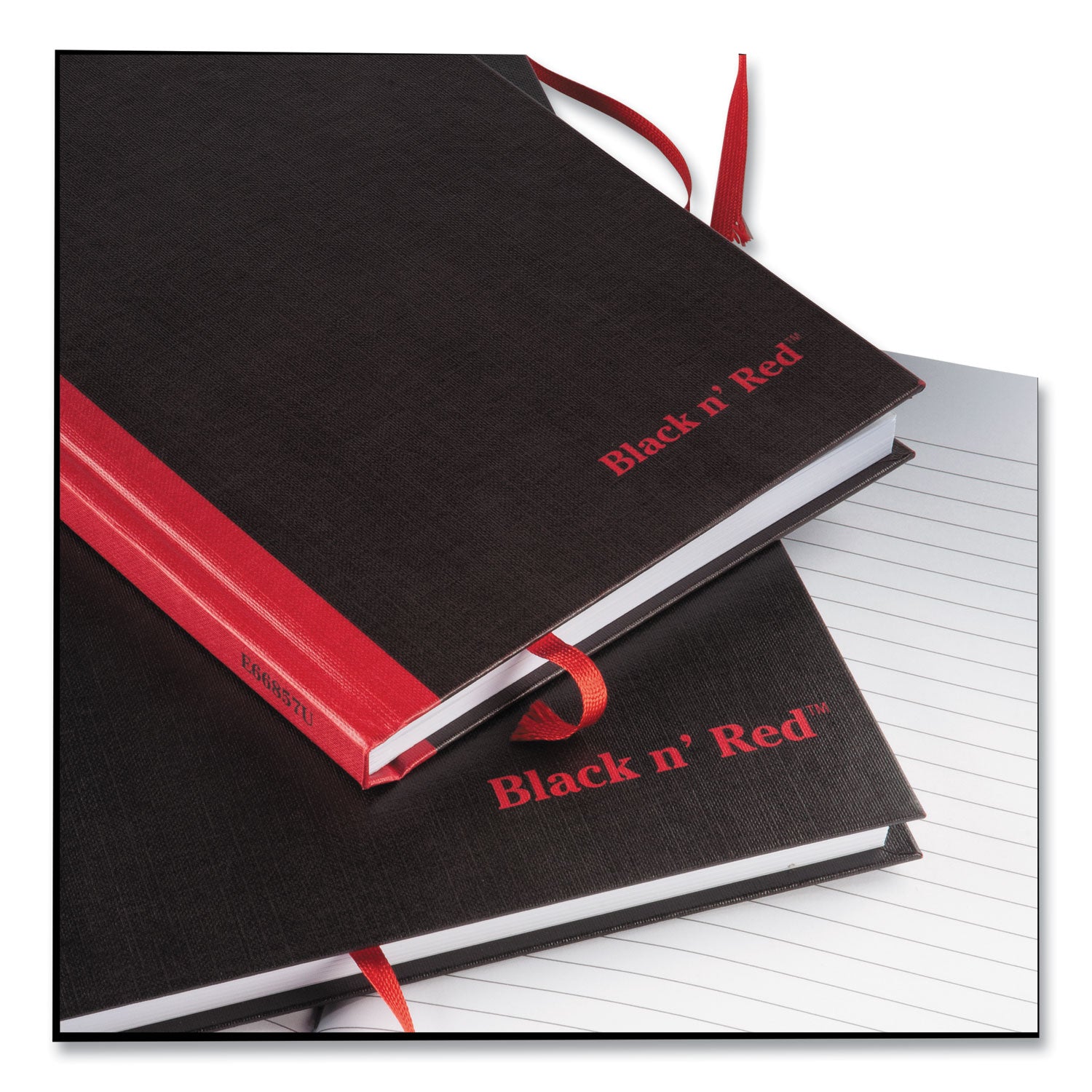 Black n' Red™ Hardcover Casebound Notebooks, SCRIBZEE Compatible, 1-Subject, Wide/Legal Rule, Black Cover, (96) 8.25 x 5.63 Sheets