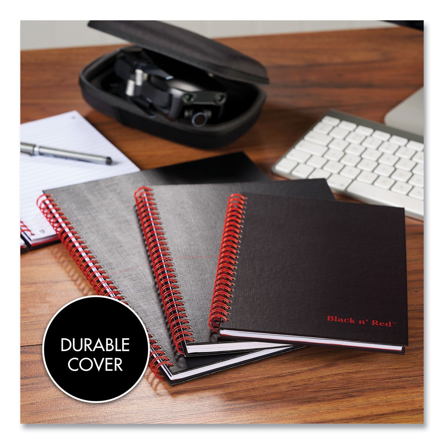 Black n' Red™ Hardcover Twinwire Notebooks, SCRIBZEE Compatible, 1-Subject, Wide/Legal Rule, Black Cover, (70) 8.25 x 5.88 Sheets