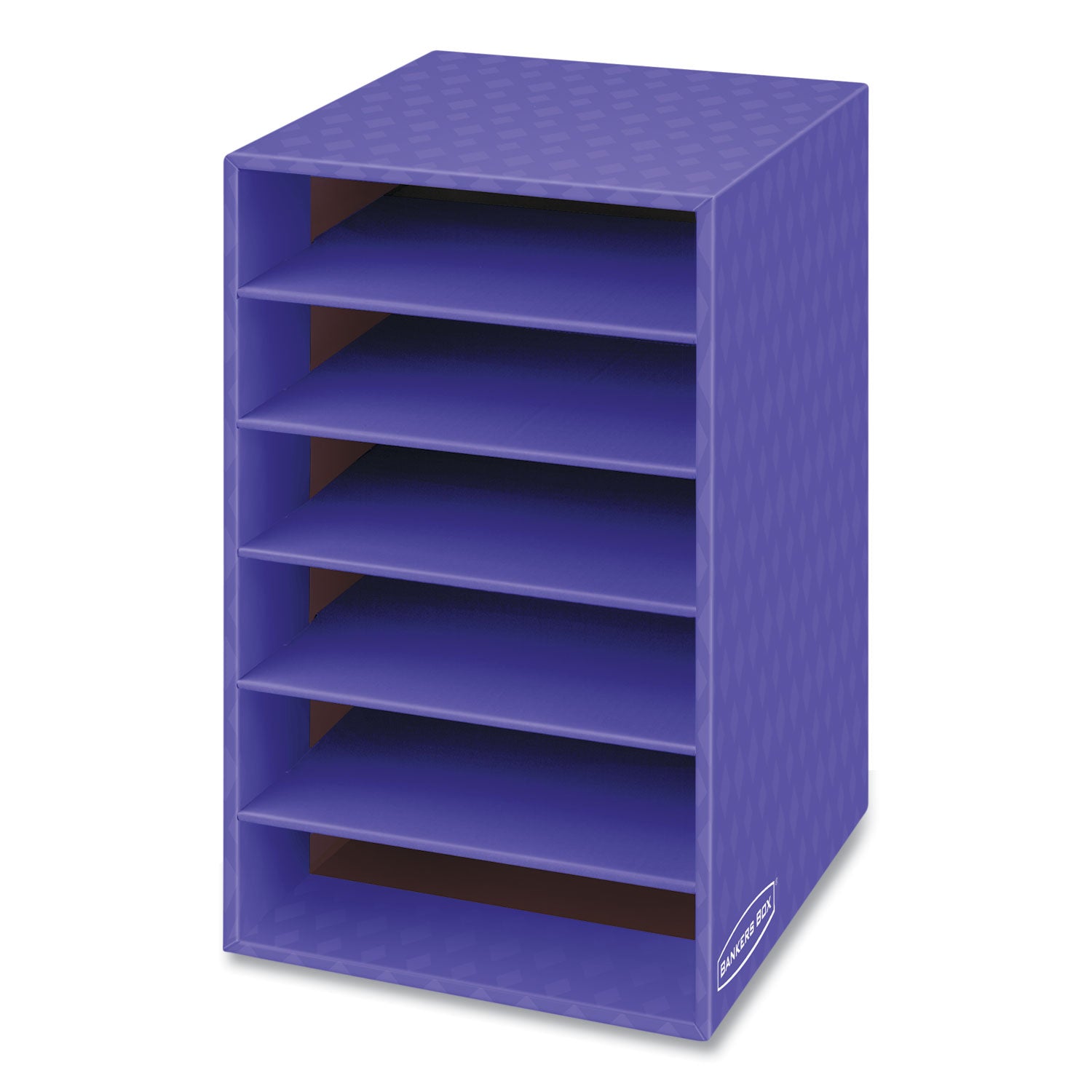 Bankers Box® Vertical Classroom Organizer, 6 Shelves, 11.88 x 13.25 x 18, Purple