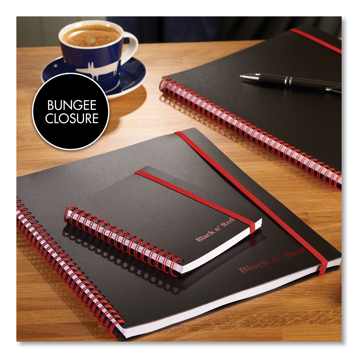 Black n' Red™ Flexible Cover Twinwire Notebooks, SCRIBZEE Compatible, 1-Subject, Wide/Legal Rule, Black Cover, (70) 8.25 x 5.63 Sheets