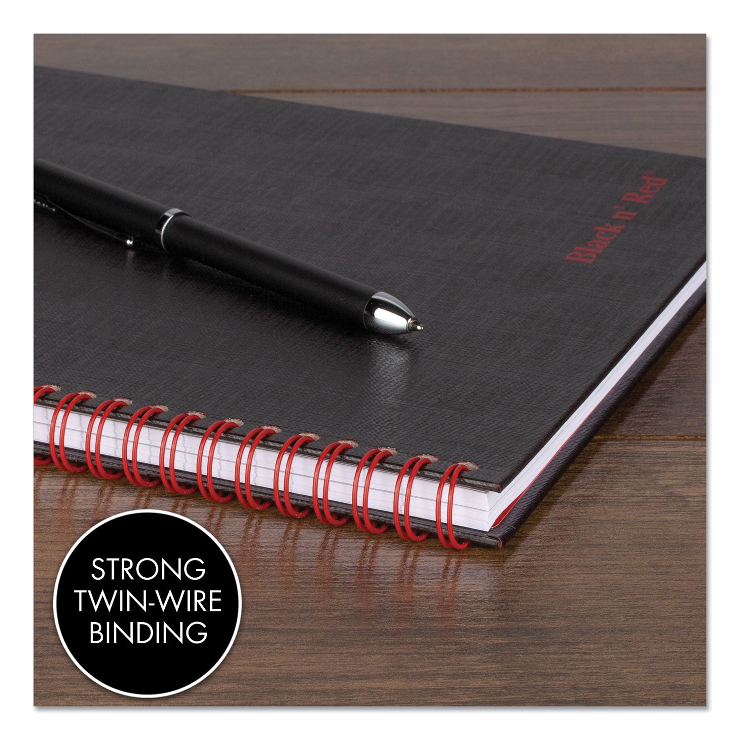 Black n' Red™ Hardcover Twinwire Notebooks, SCRIBZEE Compatible, 1-Subject, Wide/Legal Rule, Black Cover, (70) 9.88 x 6.88 Sheets