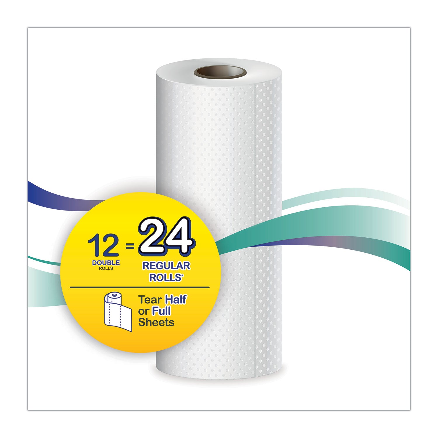 Windsoft® Premium Kitchen Roll Towels, 2-Ply, 11 x 6, White, 110/Roll, 12 Rolls/Carton