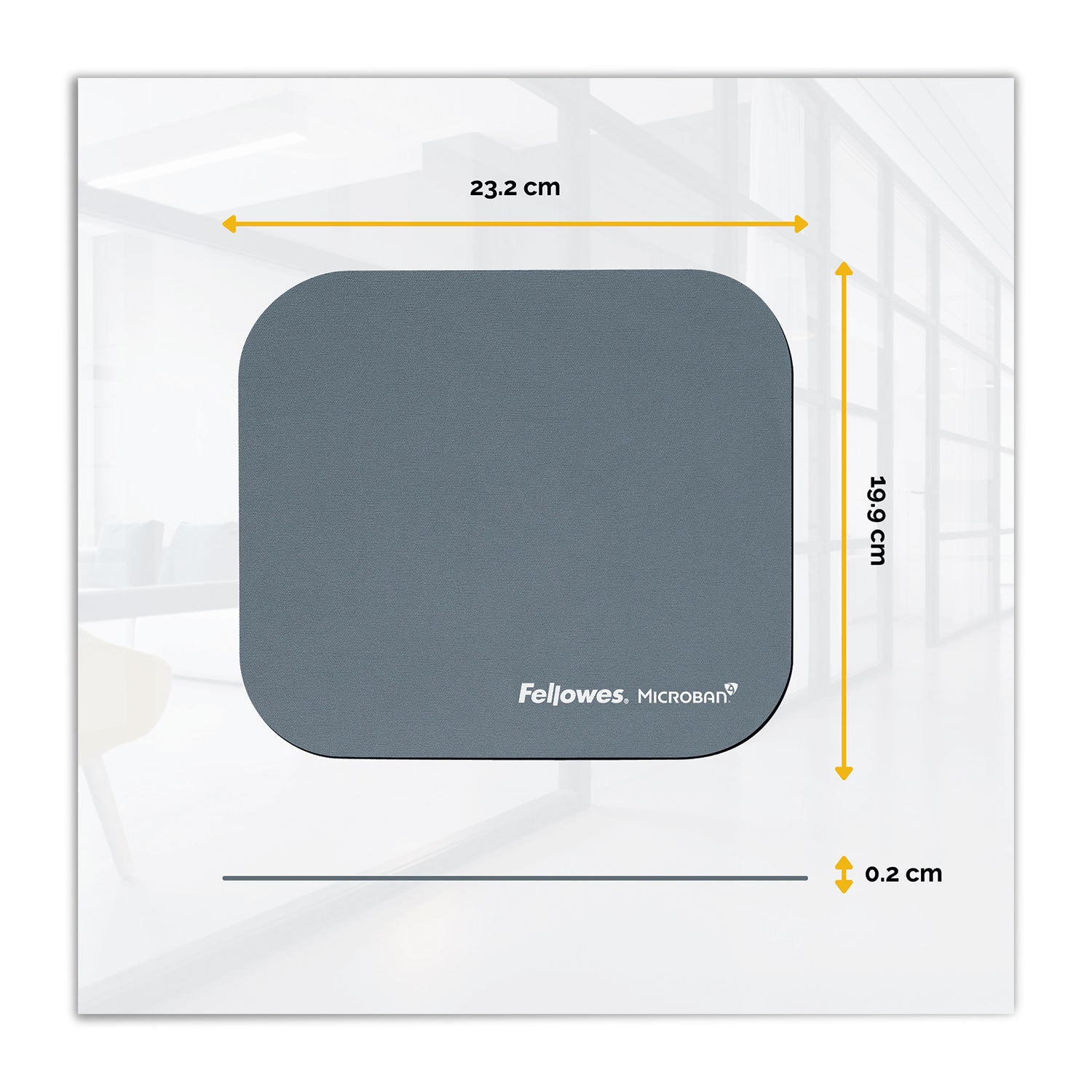 Fellowes® Mouse Pad with Microban Protection, 9 x 8, Graphite