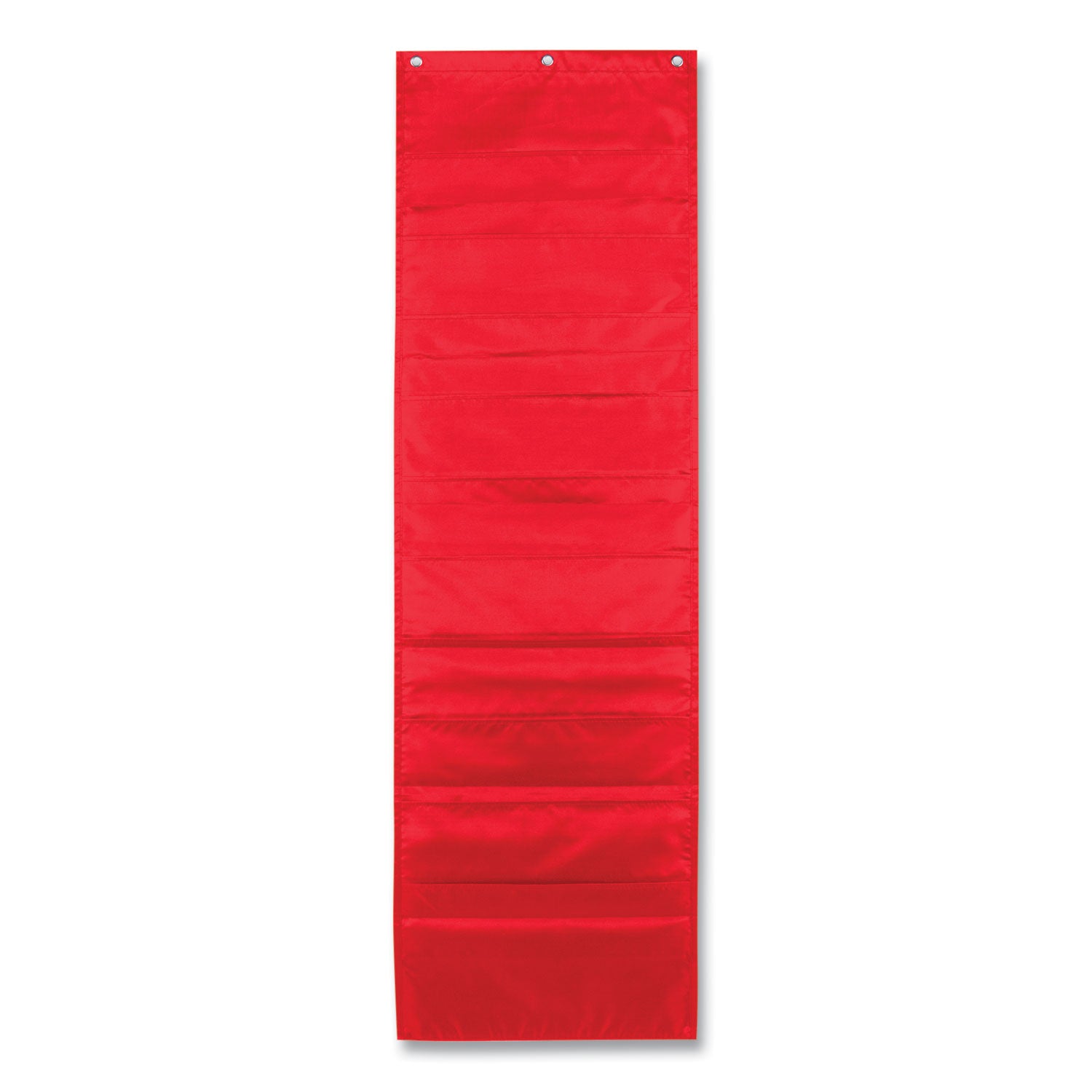 Carson-Dellosa Education Storage Pocket Chart, 10 Pockets, Hanger Grommets, 14 x 47, Red