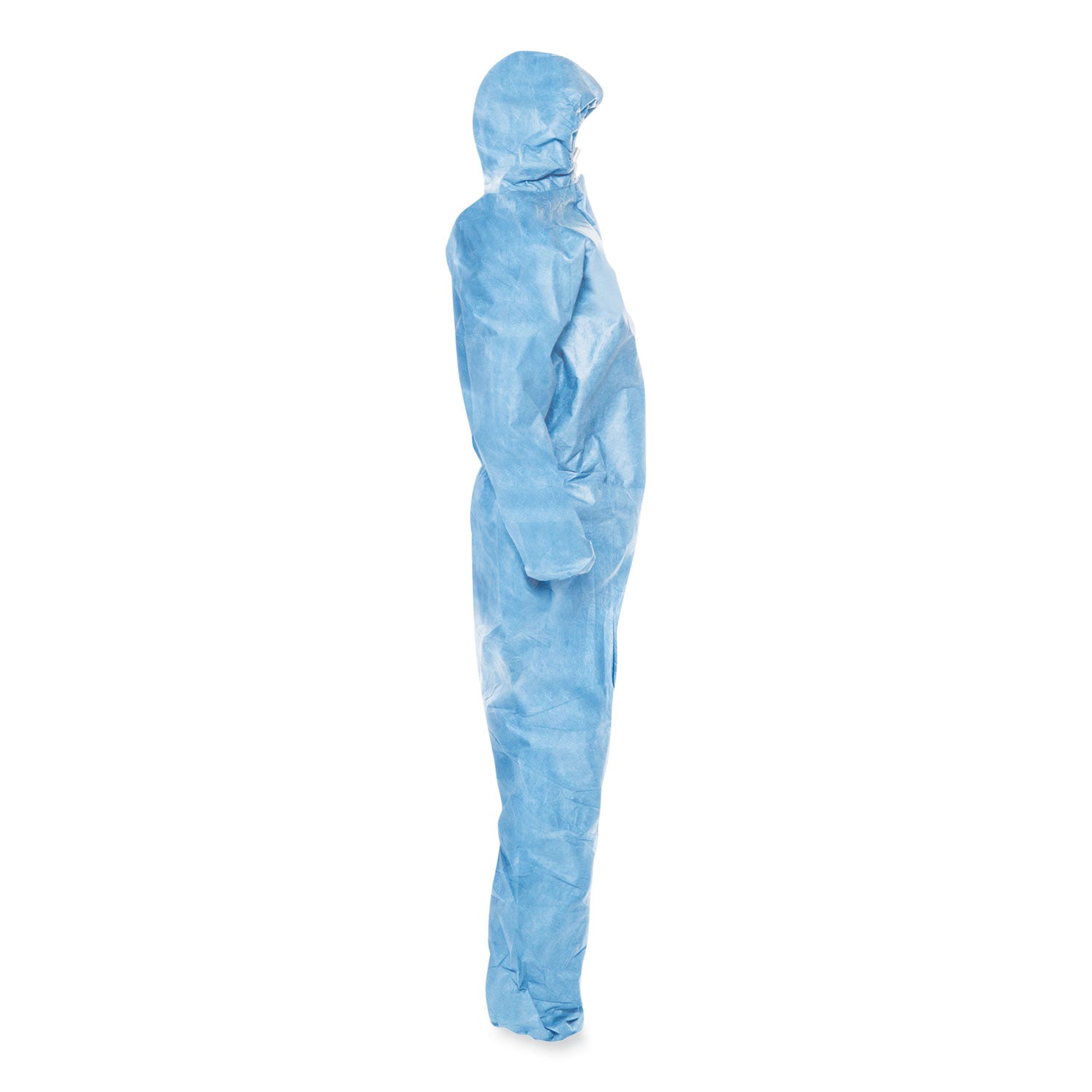 KleenGuard™ A65 Zipper Front Flame-Resistant Hooded Coveralls, Elastic Wrist and Ankles, X-Large, Blue, 25/Carton