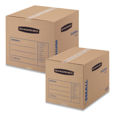 SmoothMove Basic Moving Boxes, Regular Slotted Container (RSC), Large, 18" x 18" x 24", Brown/Blue, 15/Carton Flipcost Flipcost