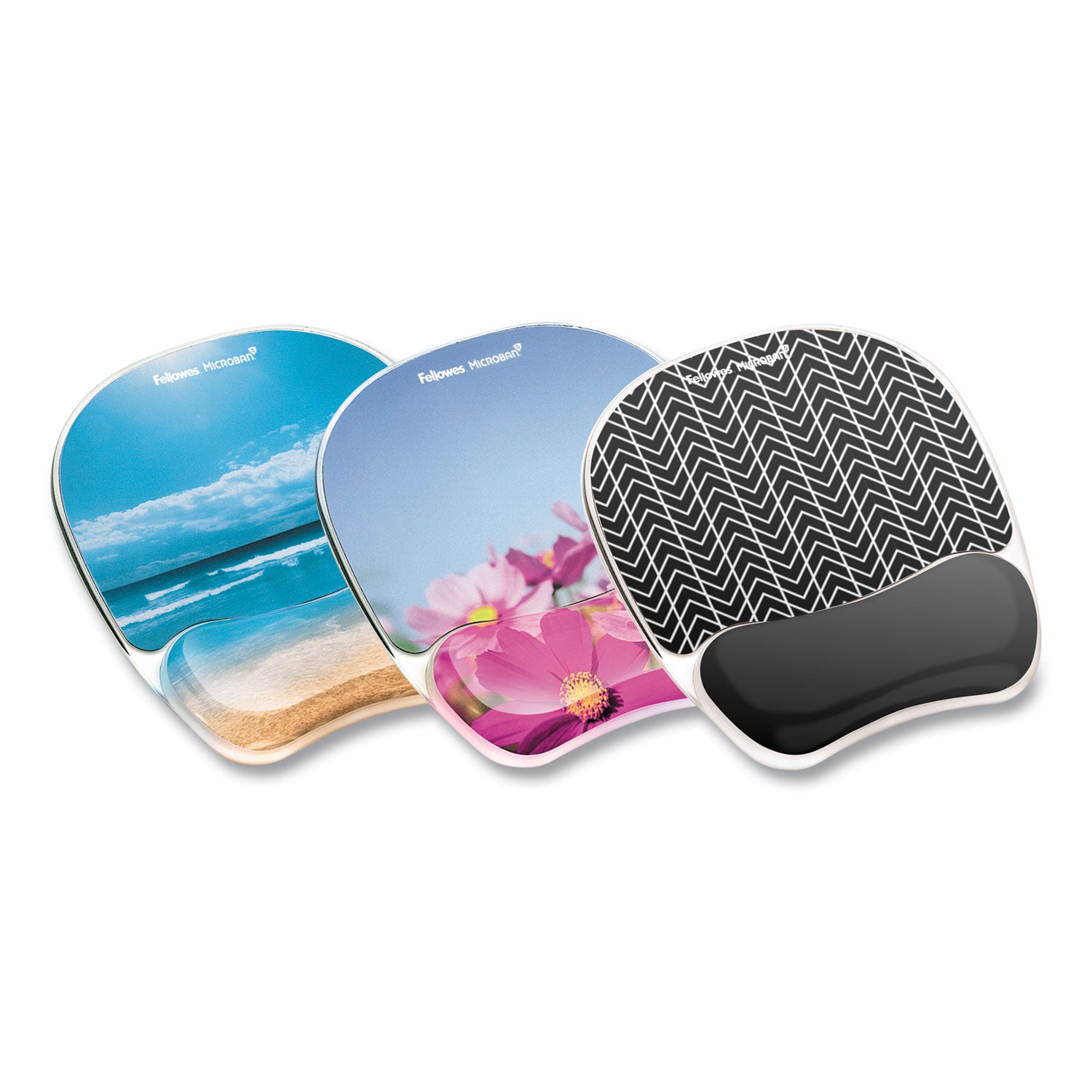 Fellowes® Photo Gel Mouse Pad with Wrist Rest with Microban Protection, 7.87 x 9.25, Sandy Beach Design