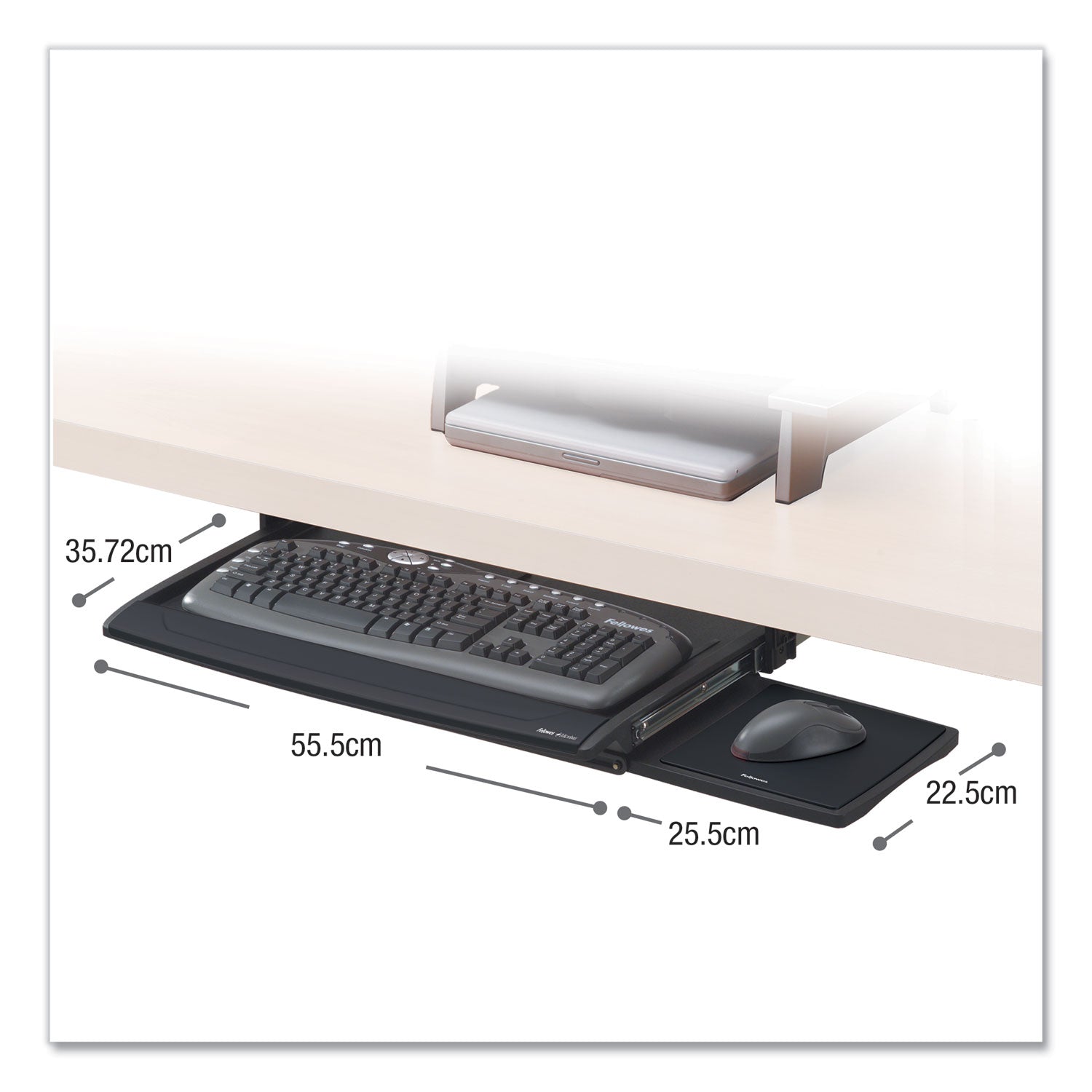 Fellowes® Deluxe Keyboard Drawer, 20.5w x 11.13d, Black