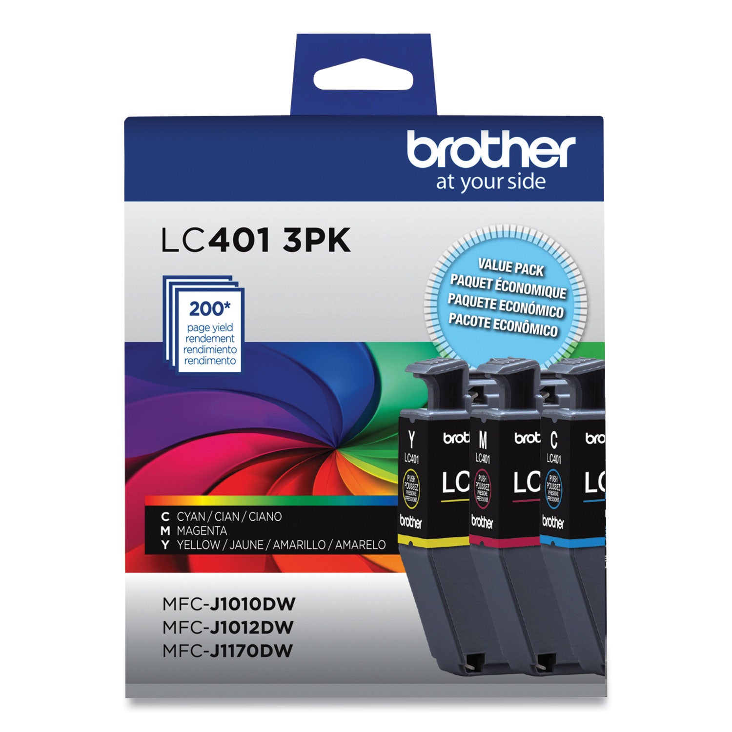 LC4013PKS Ink, 200 Page-Yield, Cyan/Magenta/Yellow, 3/Pack