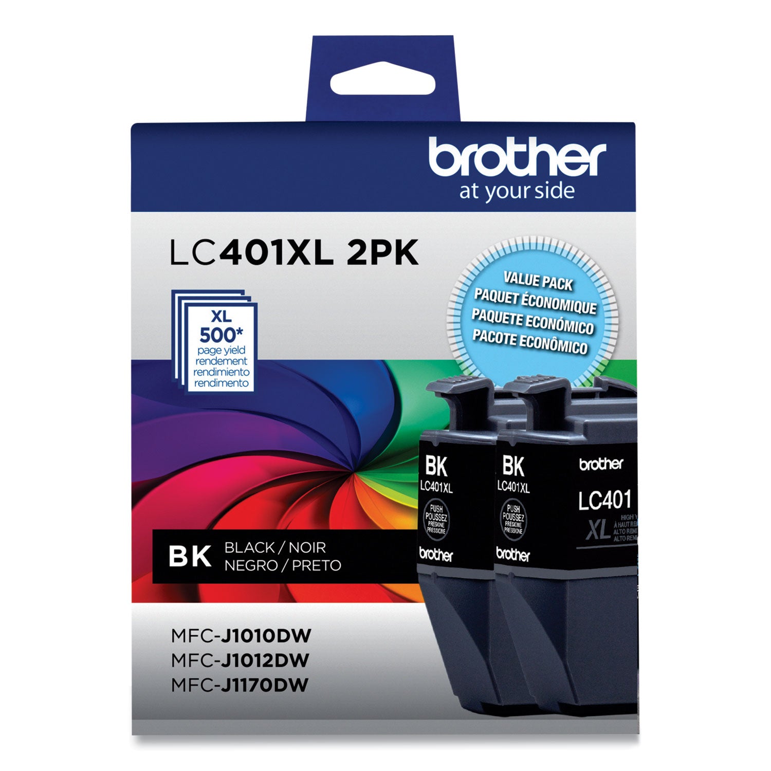 LC401XL2PKS High-Yield Ink, 500 Page-Yield, Black, 2/Pack