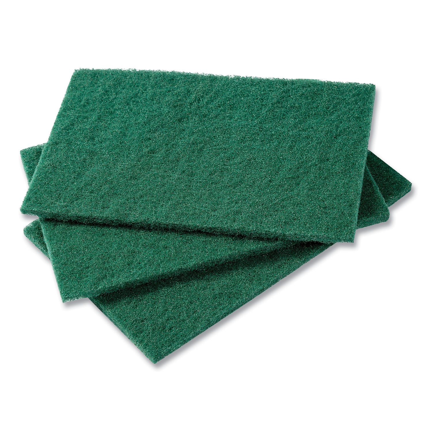 AmerCareRoyal® Medium-Duty Scouring Pad, 6 x 9, Green, 10 Pads/Pack, 6 Packs/Carton