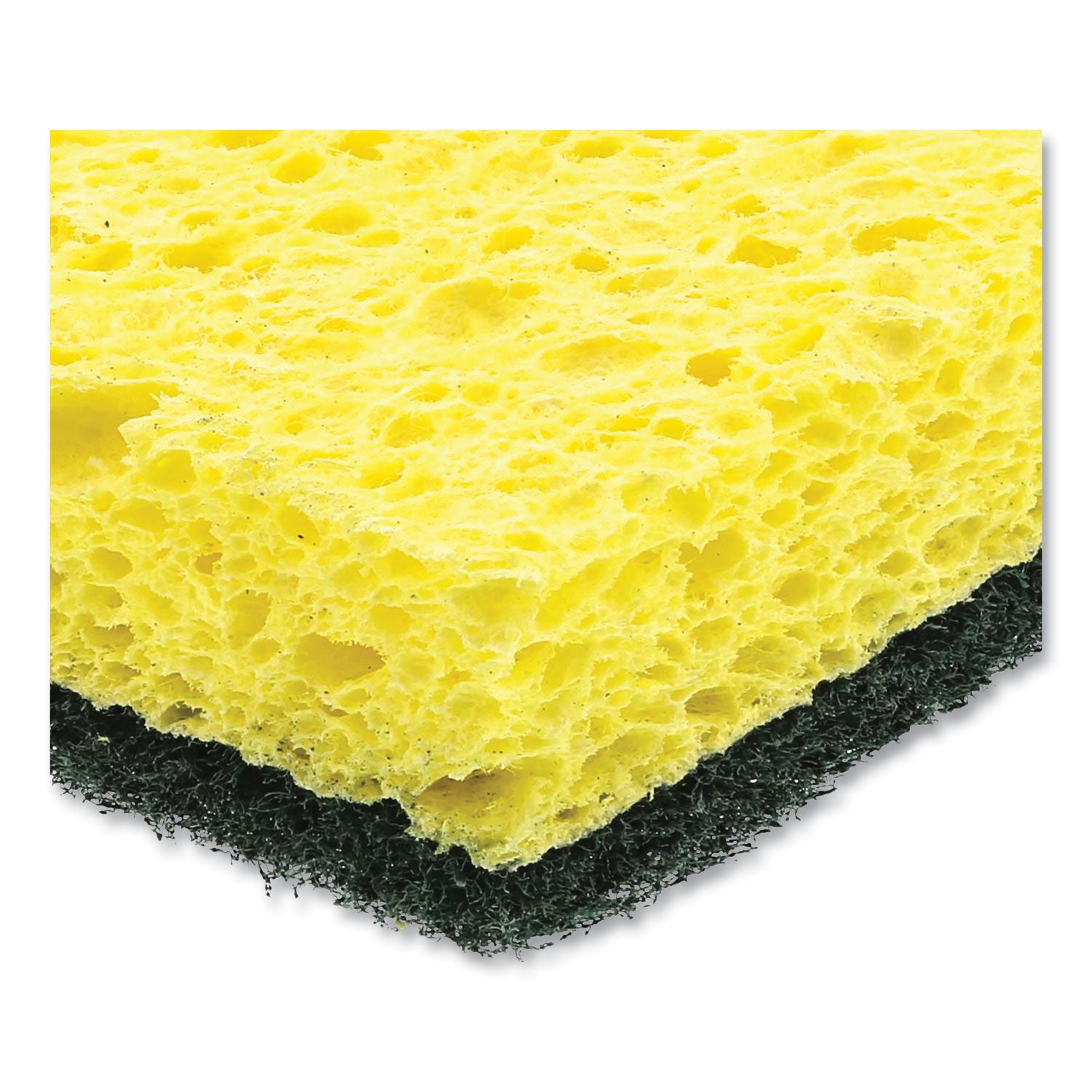 AmerCareRoyal® Heavy-Duty Scrubbing Sponge, 3.5 x 6, 0.85" Thick, Yellow/Green, 20/Carton