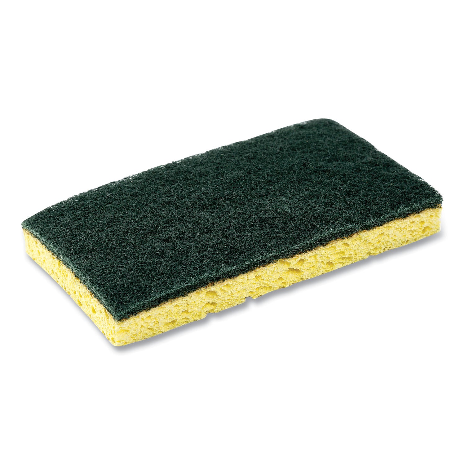 AmerCareRoyal® Heavy-Duty Scrubbing Sponge, 3.5 x 6, 0.85" Thick, Yellow/Green, 20/Carton