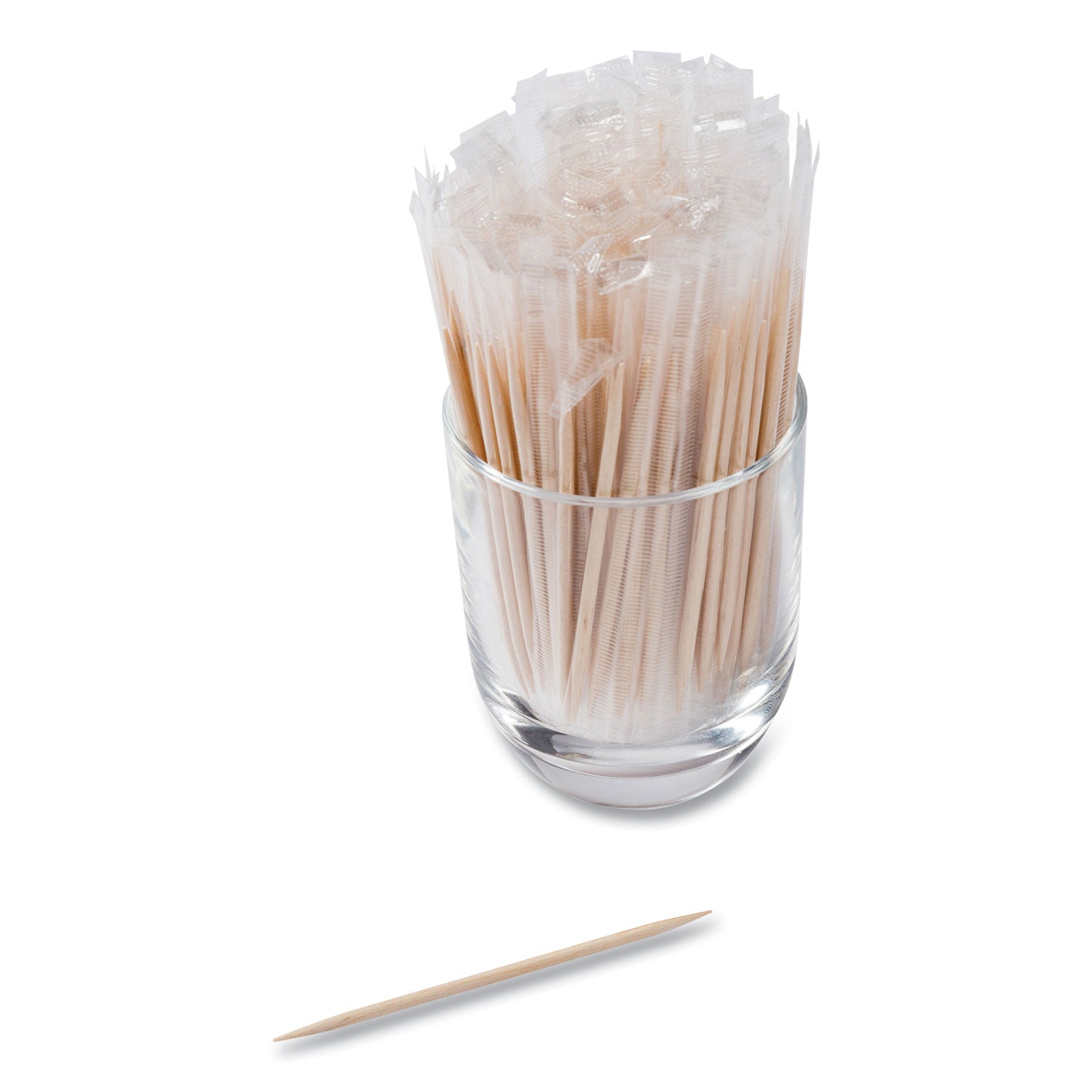 AmerCareRoyal® Mint Cello-Wrapped Wood Toothpicks, 2.5", Natural, 1,000/Box, 15 Boxes/Carton