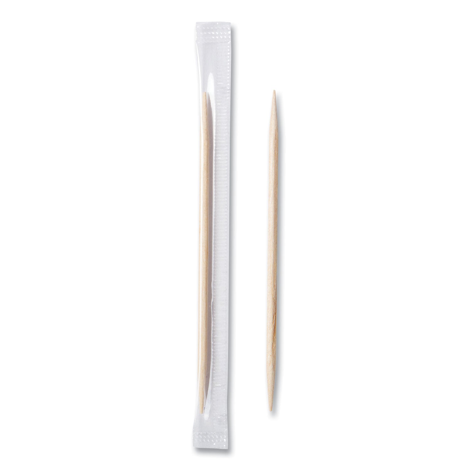 AmerCareRoyal® Cello-Wrapped Round Wood Toothpicks, 2.5", Natural, 1,000/Box, 15 Boxes/Carton