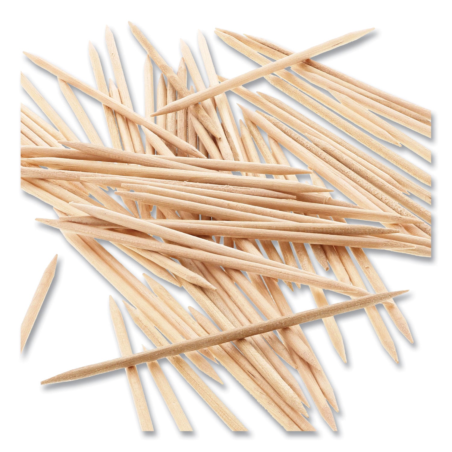 AmerCareRoyal® Round Wood Toothpicks, 2.5", Natural, 800/Box, 24 Boxes/Case, 5 Cases/Carton, 96,000 Toothpicks/Carton