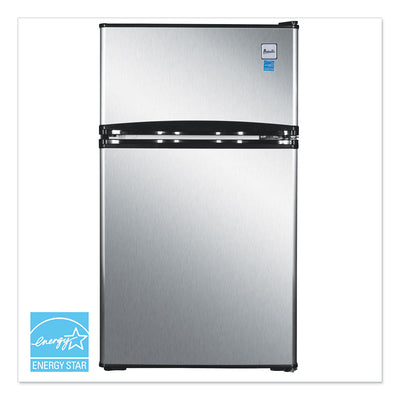 Counter-Height 3.1 Cu. Ft Two-Door Refrigerator/Freezer, Black/Stainless Steel Flipcost Flipcost