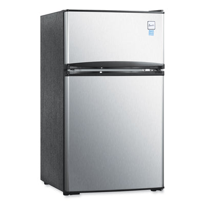 Counter-Height 3.1 Cu. Ft Two-Door Refrigerator/Freezer, Black/Stainless Steel Flipcost Flipcost