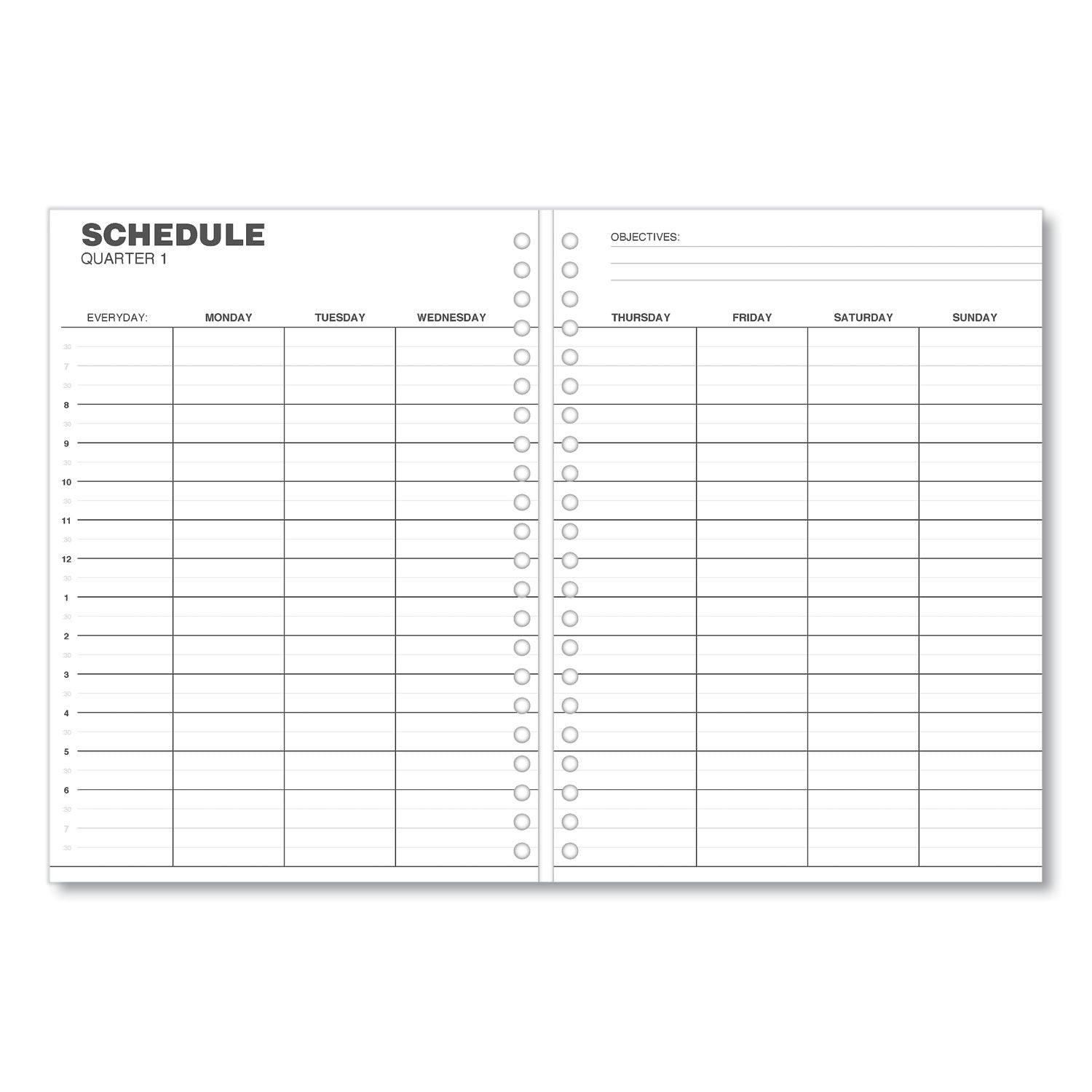 Universal® Monthly Planner, 11 x 8, Black Cover, 14-Month: Dec 2024 to Jan 2026