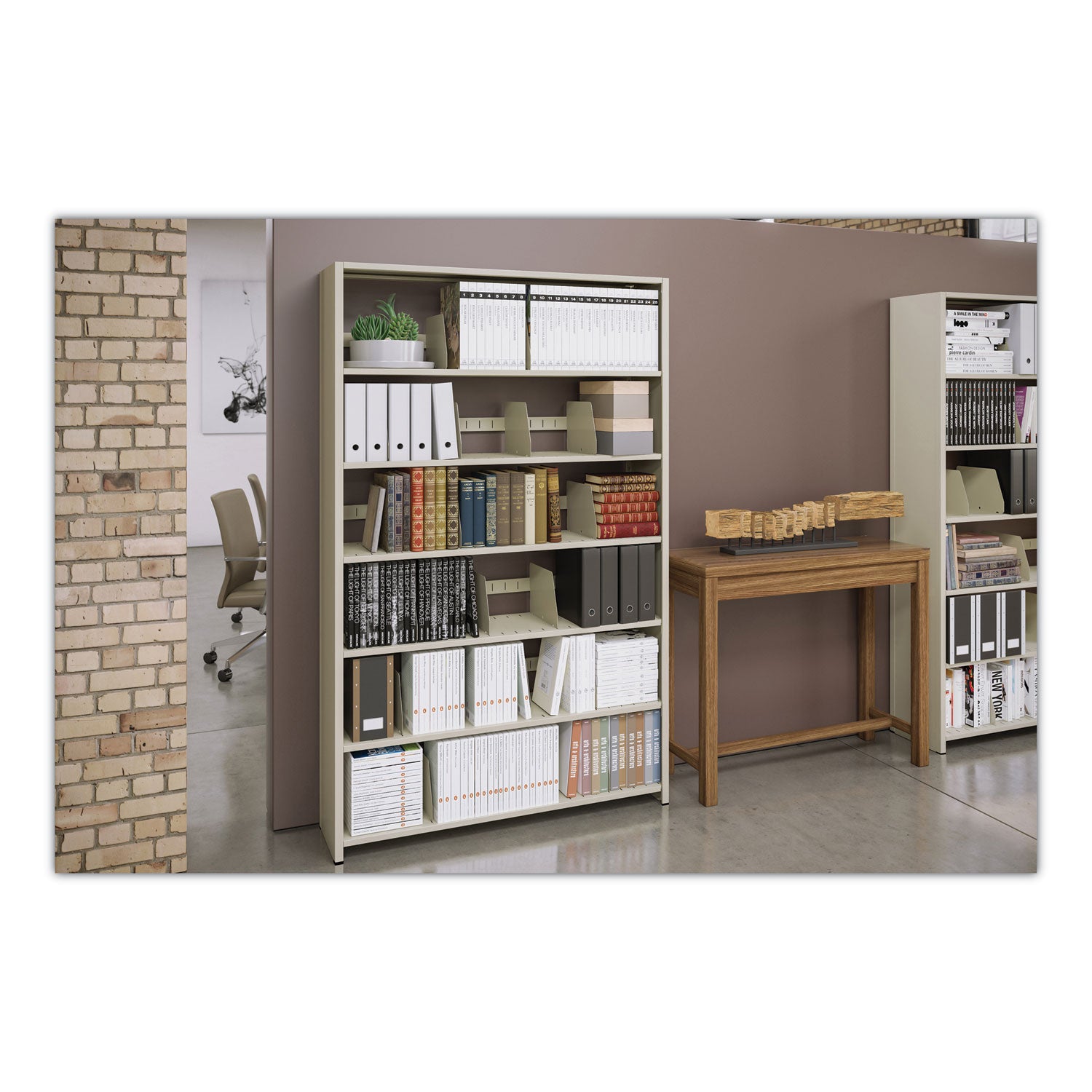 Tennsco Snap-Together Six-Shelf Closed Add-On, Steel, 48w x 12d x 76h, Sand