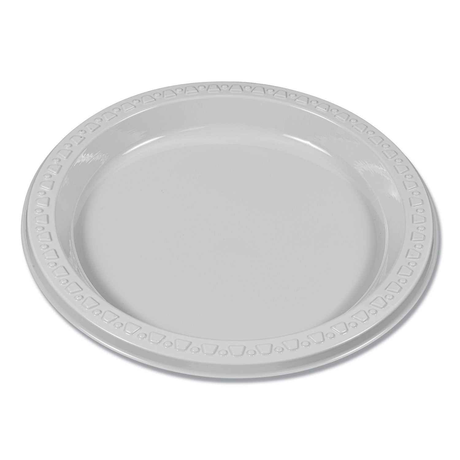 Tablemate® Plastic Dinnerware, Plates, 7" dia, White, 125/Pack