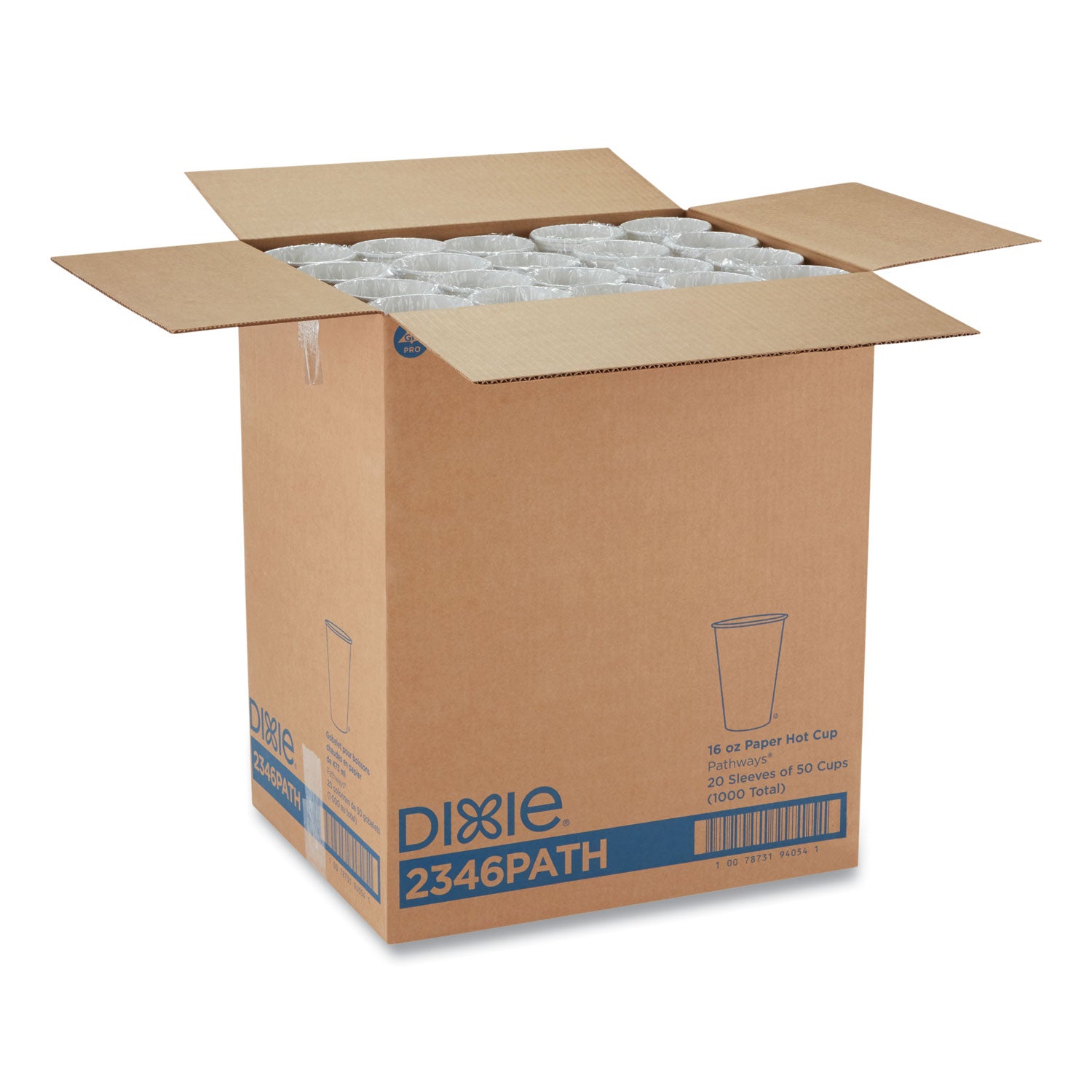 Dixie® Pathways Paper Hot Cups, 16 oz, 50 Sleeve, 20 Sleeves Carton