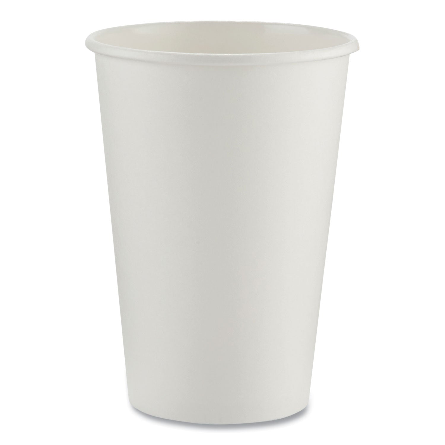 Paper Hot Cups, 16 oz, White, 50/Sleeve, 20 Sleeves/Carton