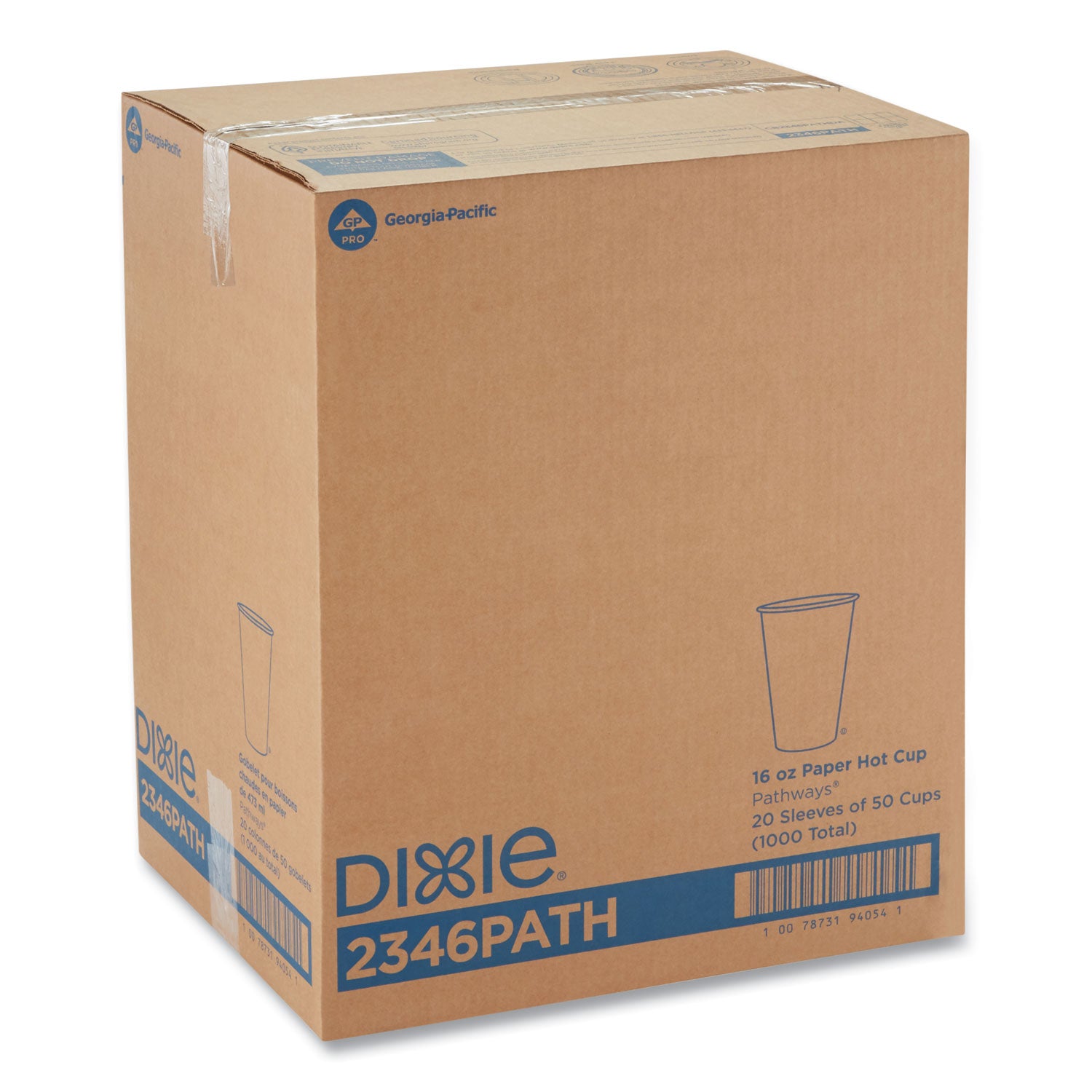 Dixie® Pathways Paper Hot Cups, 16 oz, 50 Sleeve, 20 Sleeves Carton