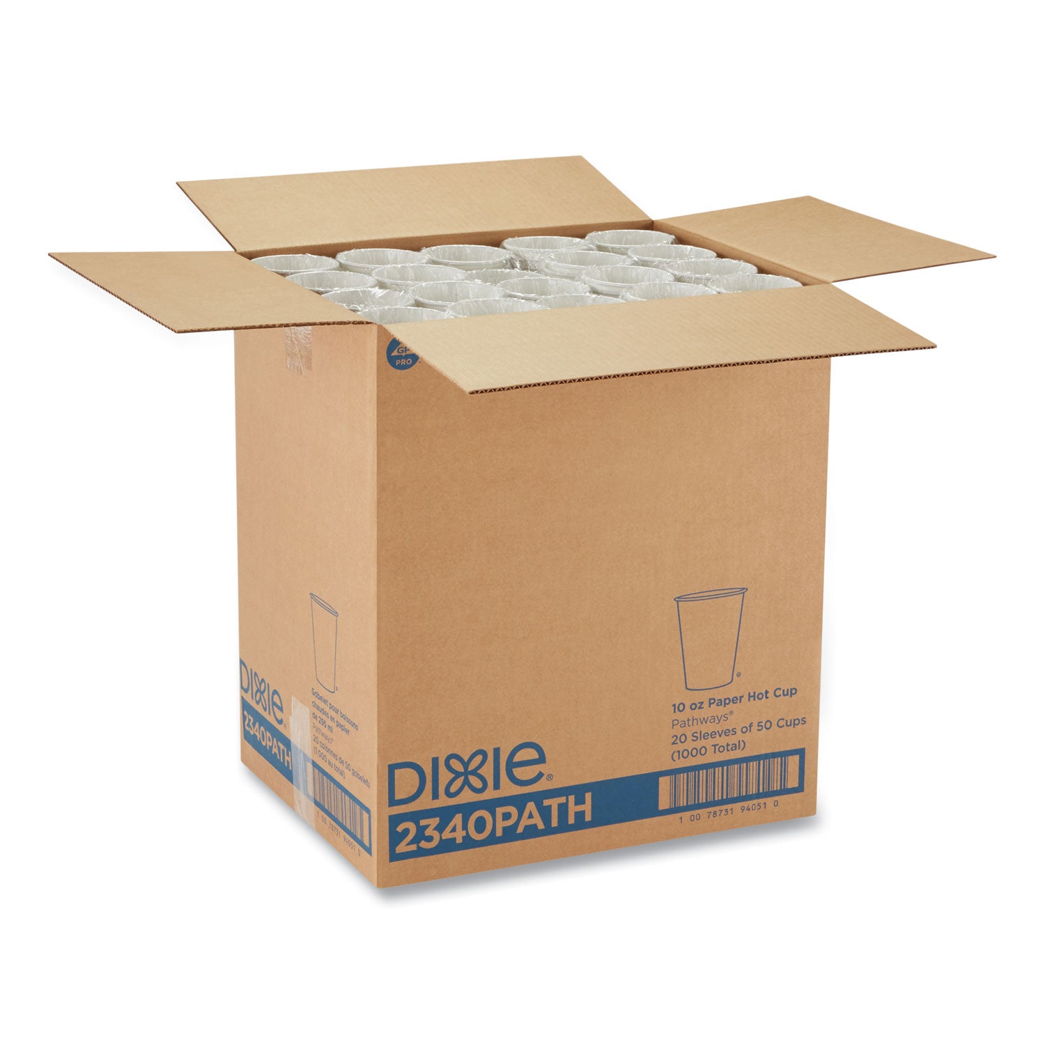 Dixie® Pathways Paper Hot Cups, 10 oz, 50 Sleeve, 20 Sleeves/Carton