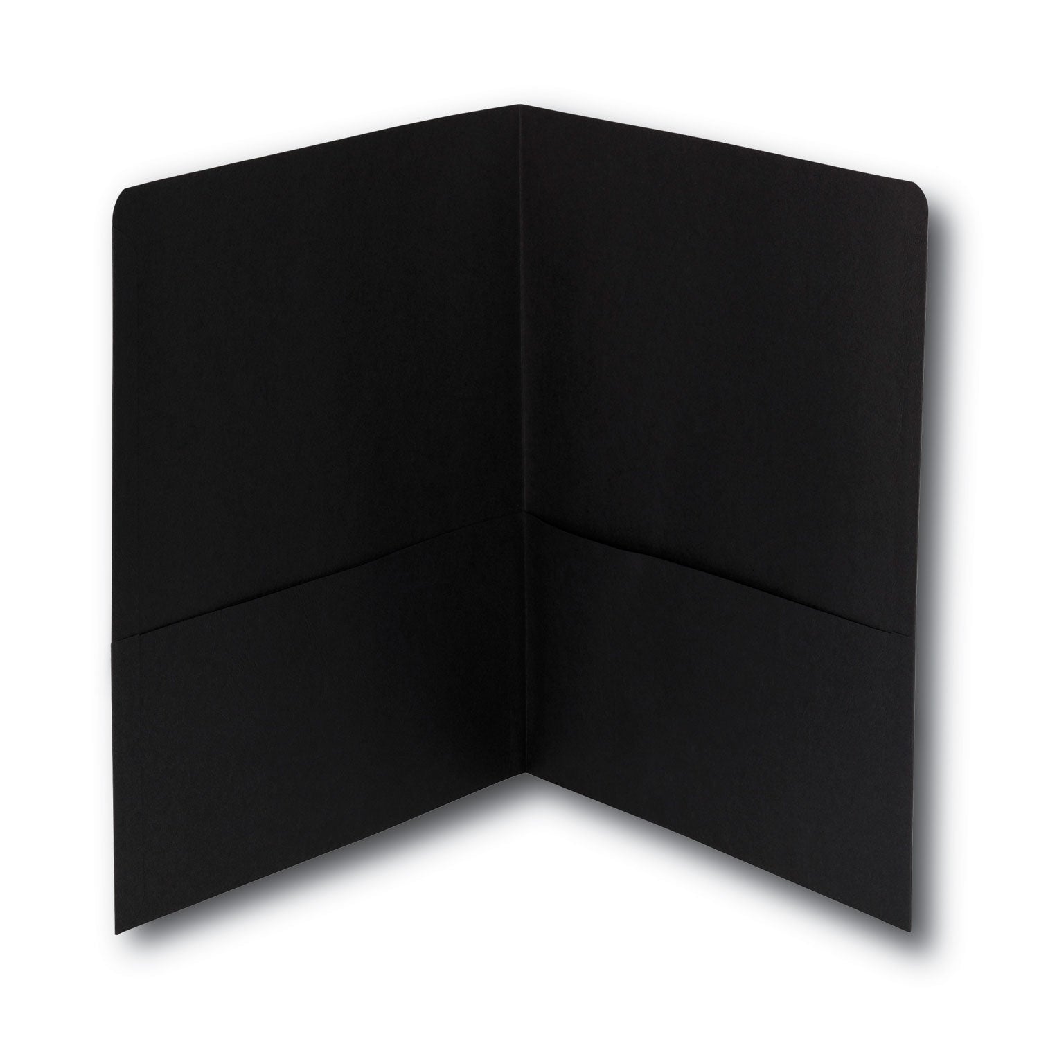 Smead™ Two-Pocket Folder, Textured Paper, 100-Sheet Capacity, 11 x 8.5, Black, 25/Box