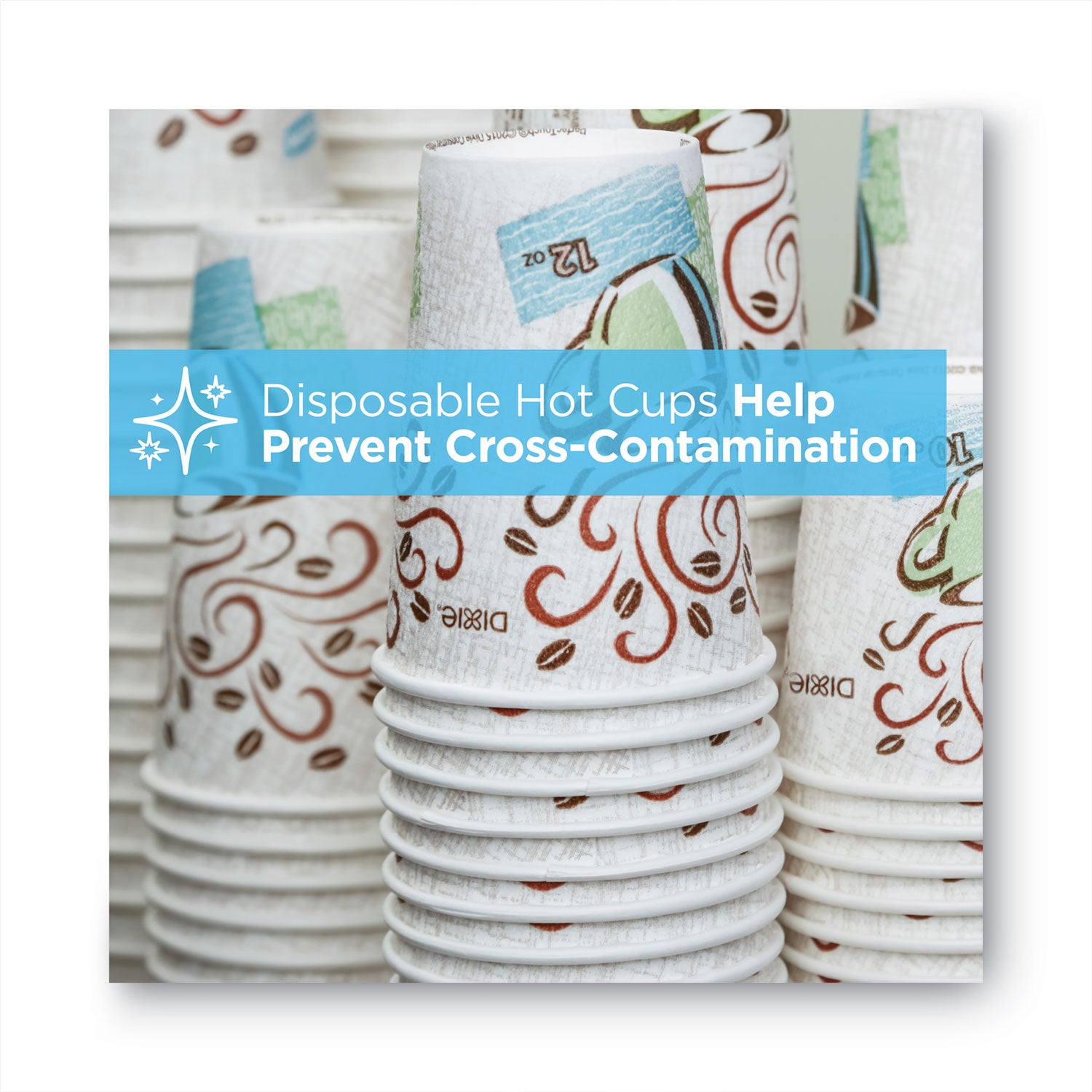 Dixie® PerfecTouch Hot/Cold Cups, 12 oz, White, 50/Bag, 20 Bags/Carton