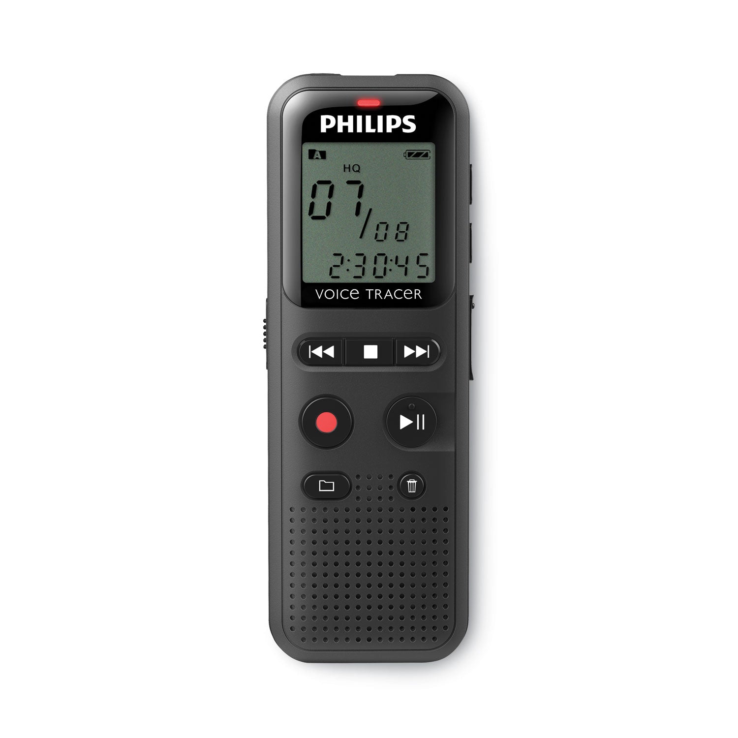 Philips® Voice Tracer DVT1160 Audio Recorder, 8 GB, Gray