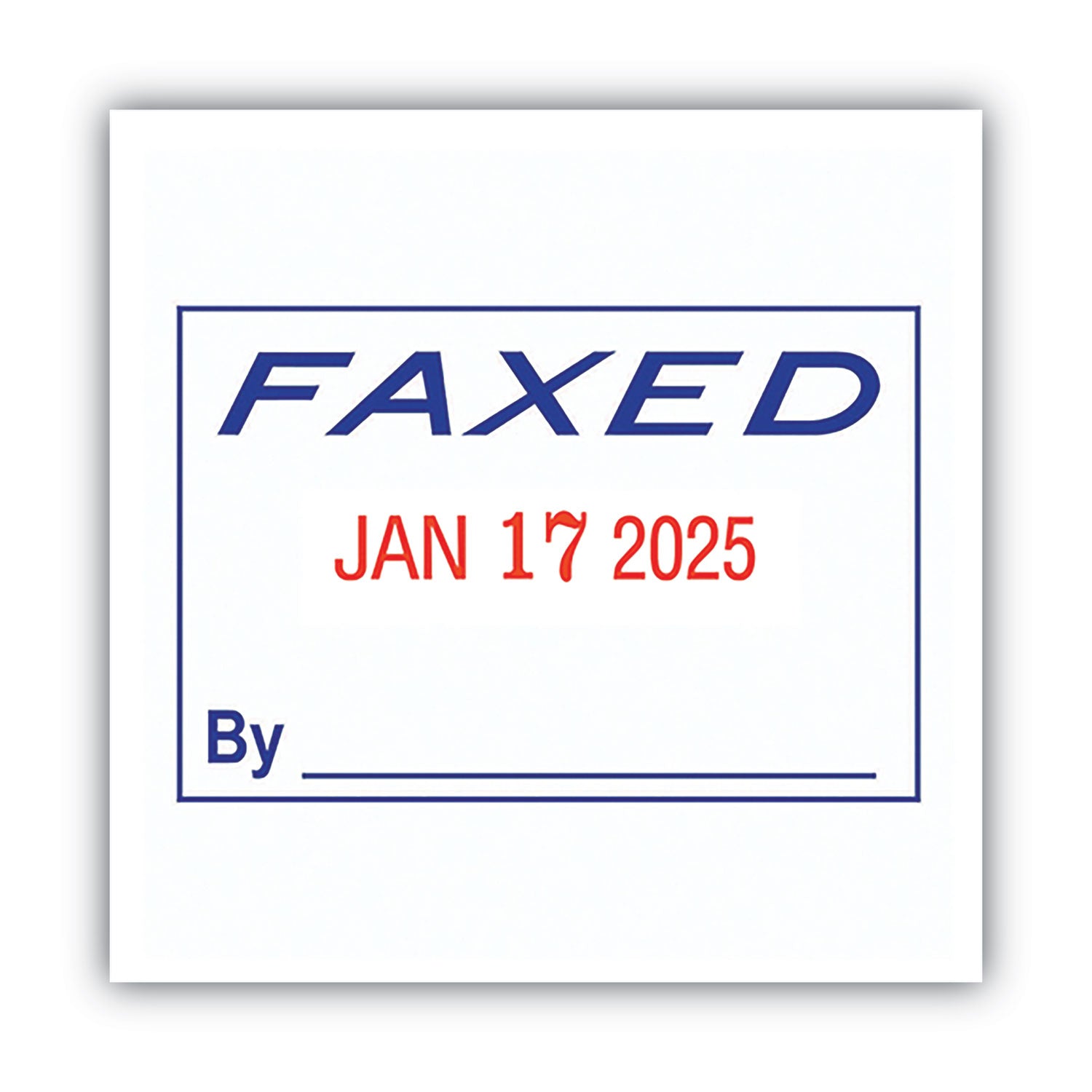 COSCO 2000PLUS® Model S 360 Two-Color Message Dater, 1.75 x 1, "Faxed," Self-Inking, Blue/Red