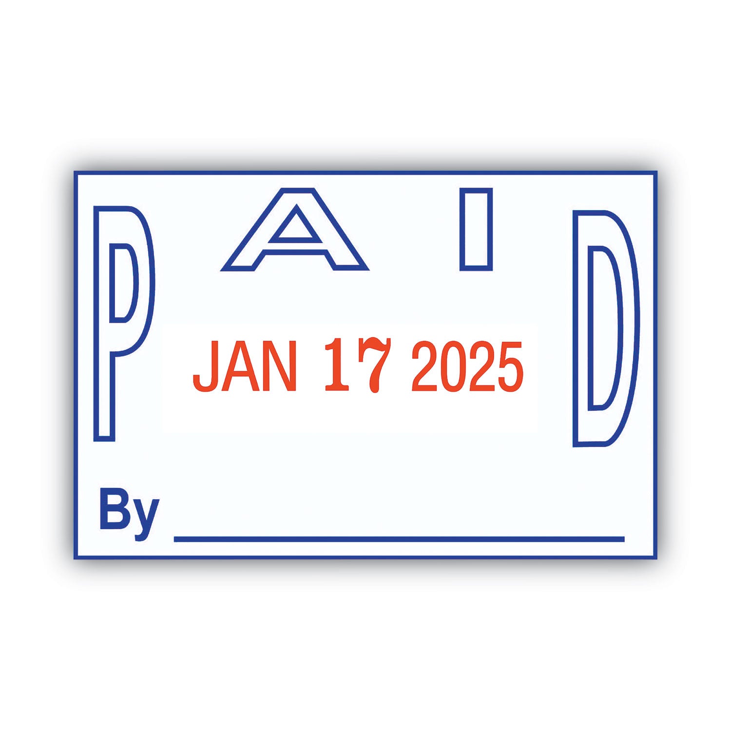 COSCO 2000PLUS® Model S 360 Two-Color Message Dater, 1.75 x 1, "Paid," Self-Inking, Blue/Red