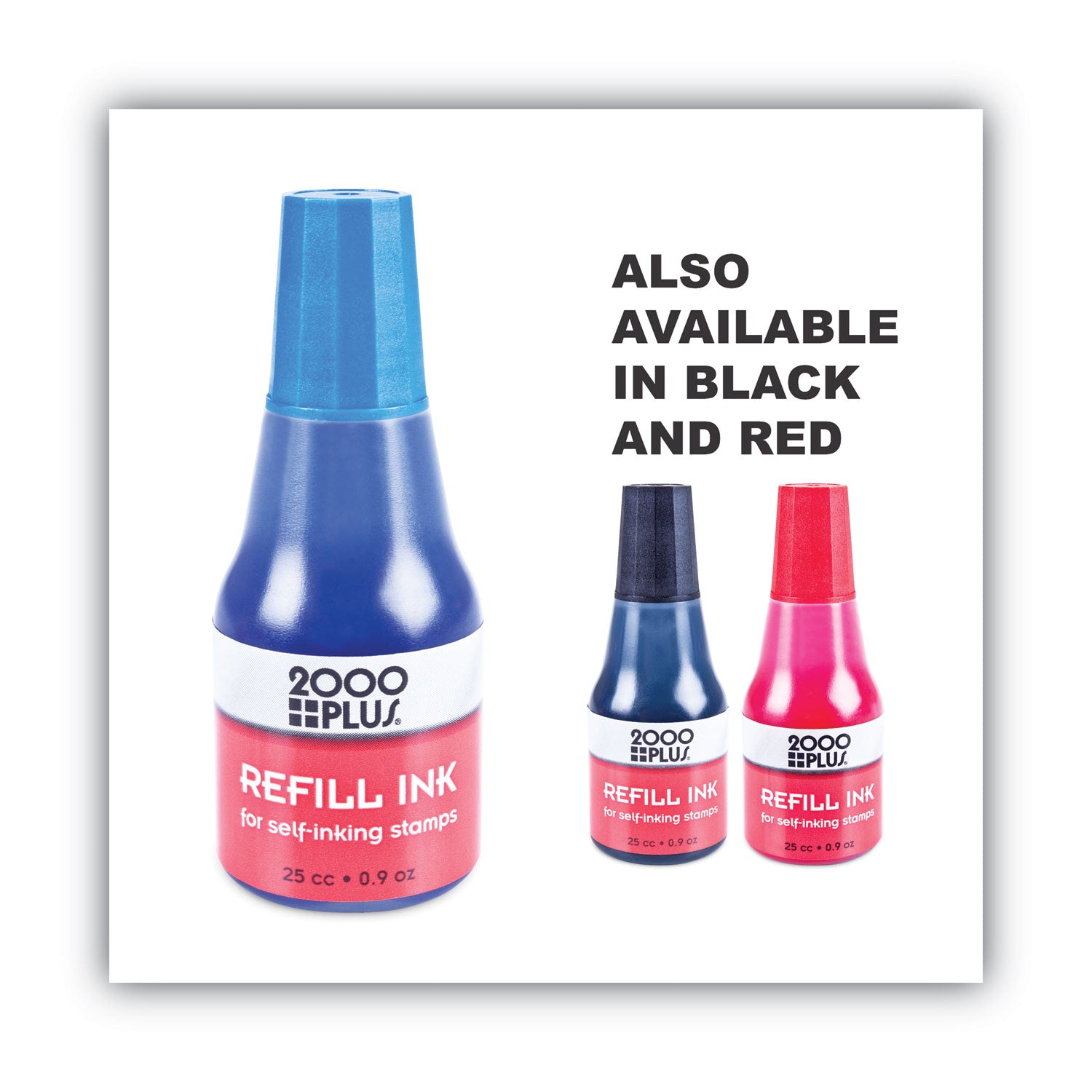 COSCO 2000PLUS® Self-Inking Refill Ink, 0.9 oz. Bottle, Blue