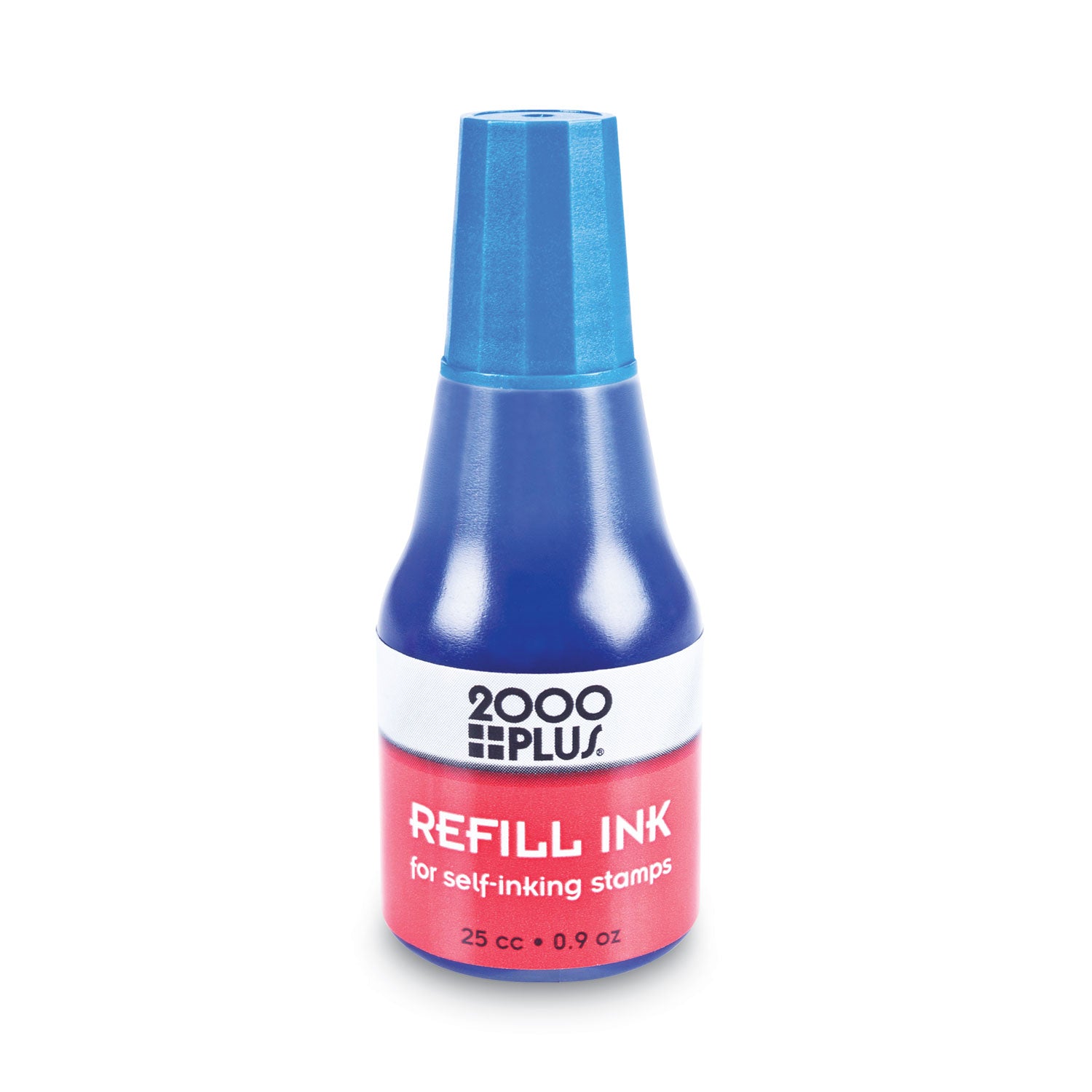 Self-Inking Refill Ink, 0.9 oz. Bottle, Blue