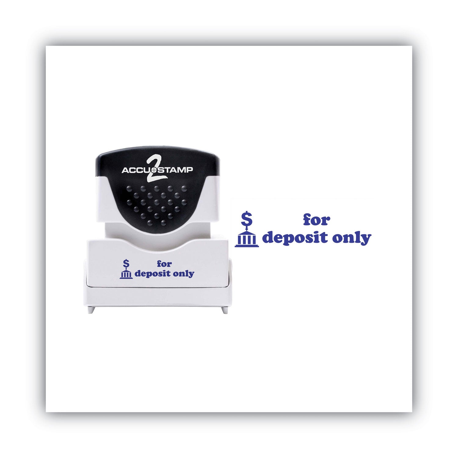 ACCUSTAMP2® Pre-Inked Shutter Stamp, Blue, FOR DEPOSIT ONLY, 1.63 x 0.5