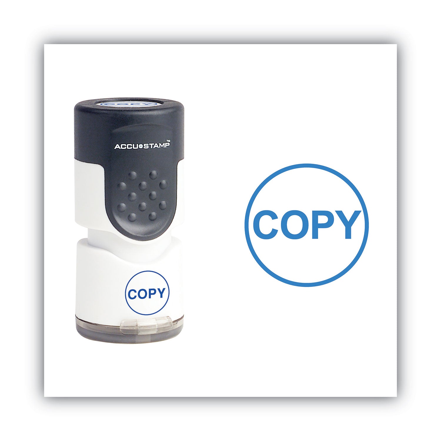 Pre-Inked Round Stamp, COPY, 0.63" dia, Blue ACCUSTAMP® Flipcost