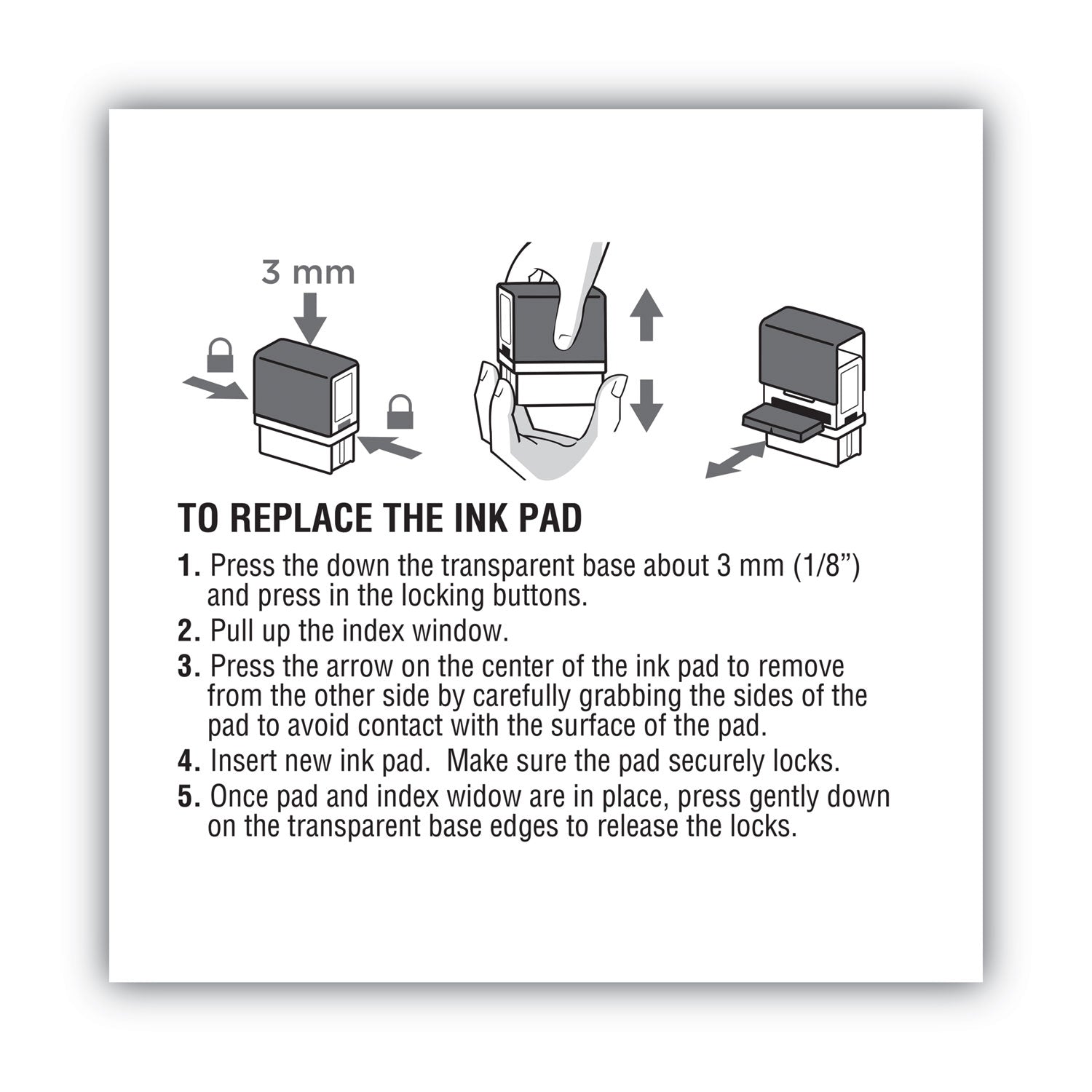 COSCO 2000PLUS® Replacement Ink Pad for 2000PLUS 1SI50P, 2.81" x 0.25", Black