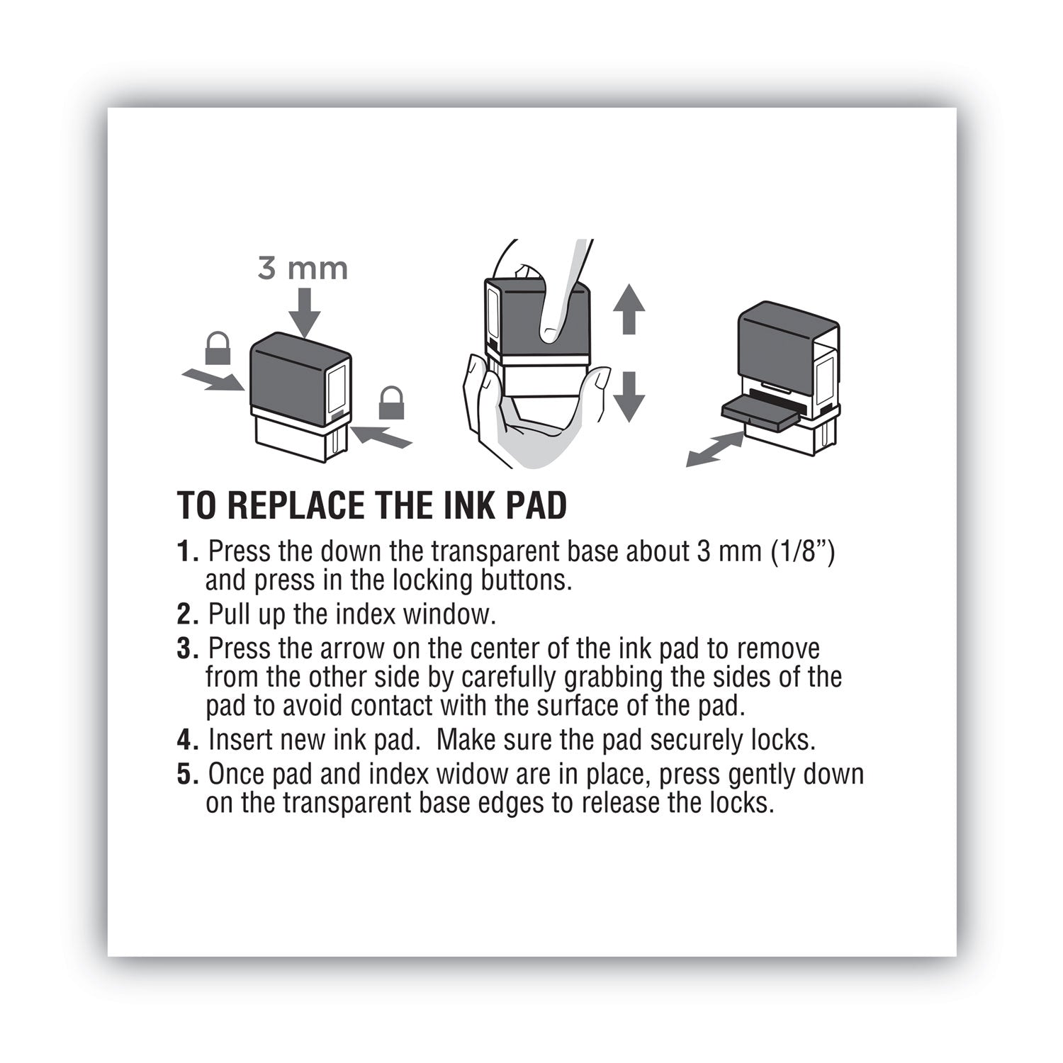 COSCO 2000PLUS® Replacement Ink Pad for 2000PLUS 1SI15P, 3" x 0.25", Black