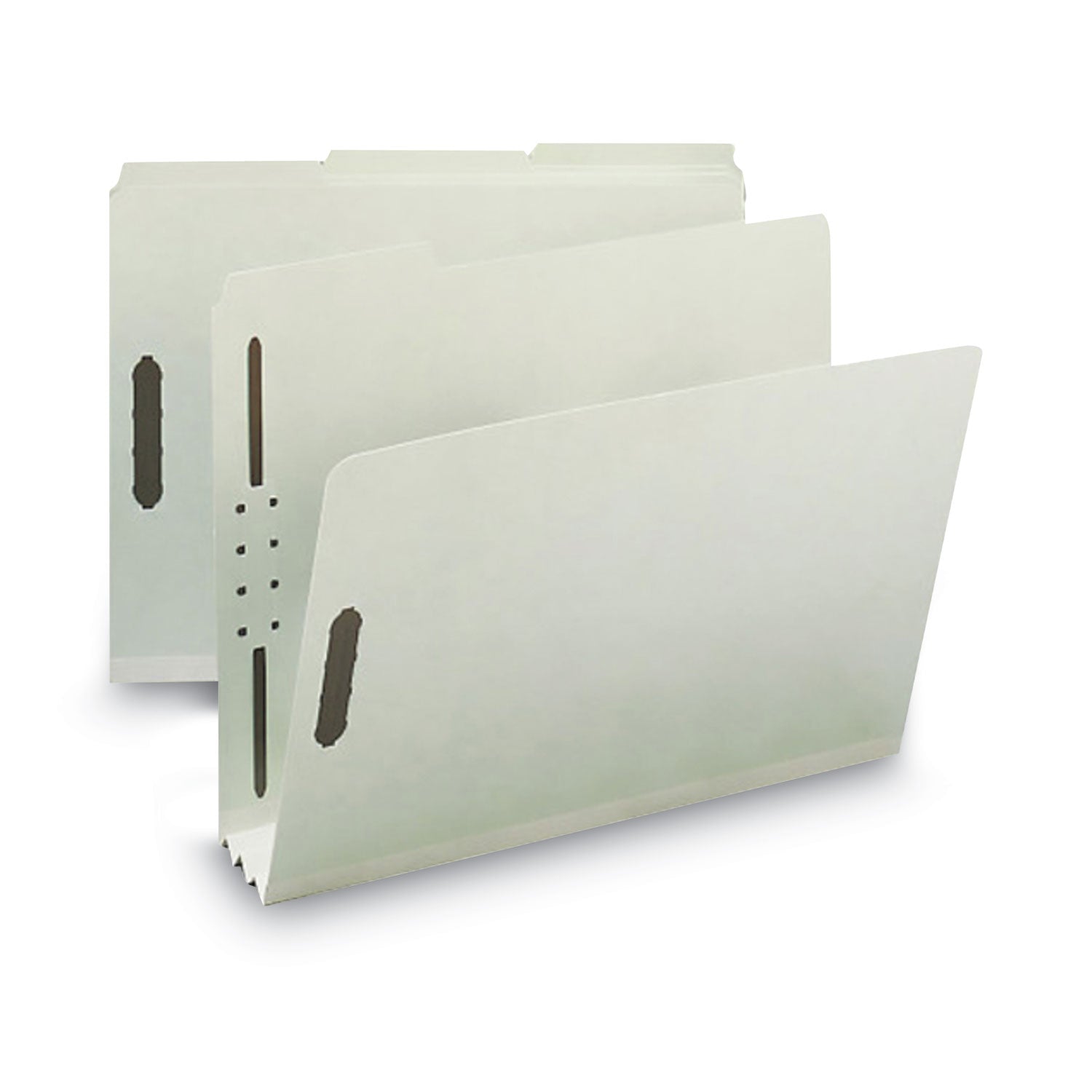 Smead™ Recycled Pressboard Fastener Folders, 3" Expansion, 2 Fasteners, Letter Size, Gray-Green Exterior, 25/Box