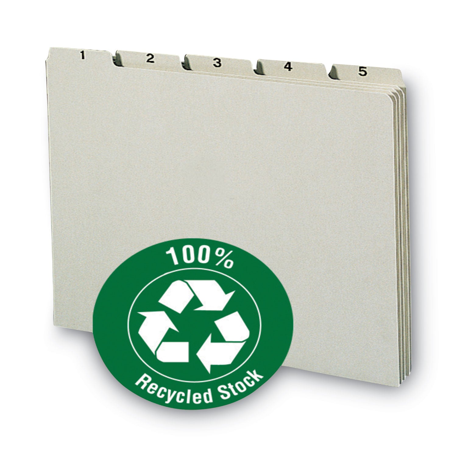 Smead™ 100% Recycled Daily Top Tab File Guide Set, 1/5-Cut Top Tab, 1 to 31, 8.5 x 11, Green, 31/Set