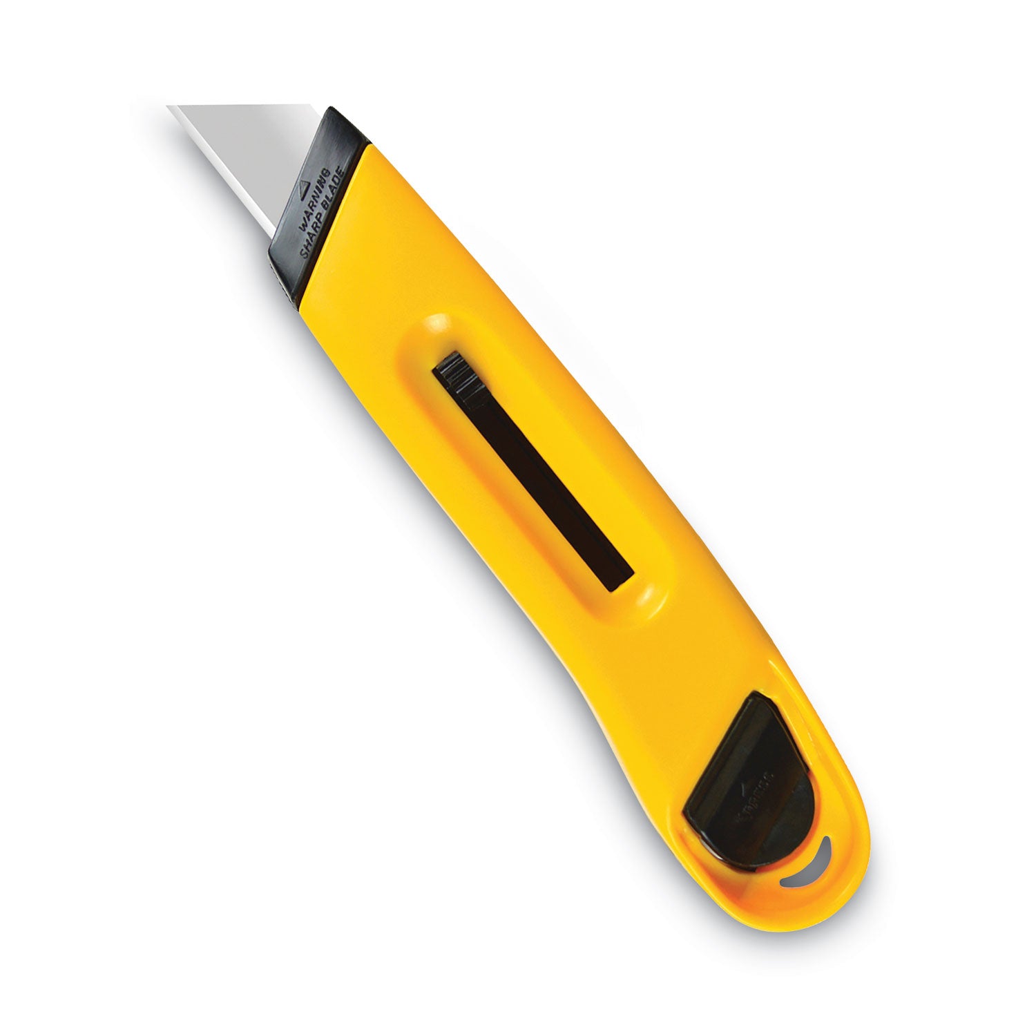 COSCO Plastic Utility Knife with Retractable Blade and Snap Closure, 6" Plastic Handle, Yellow