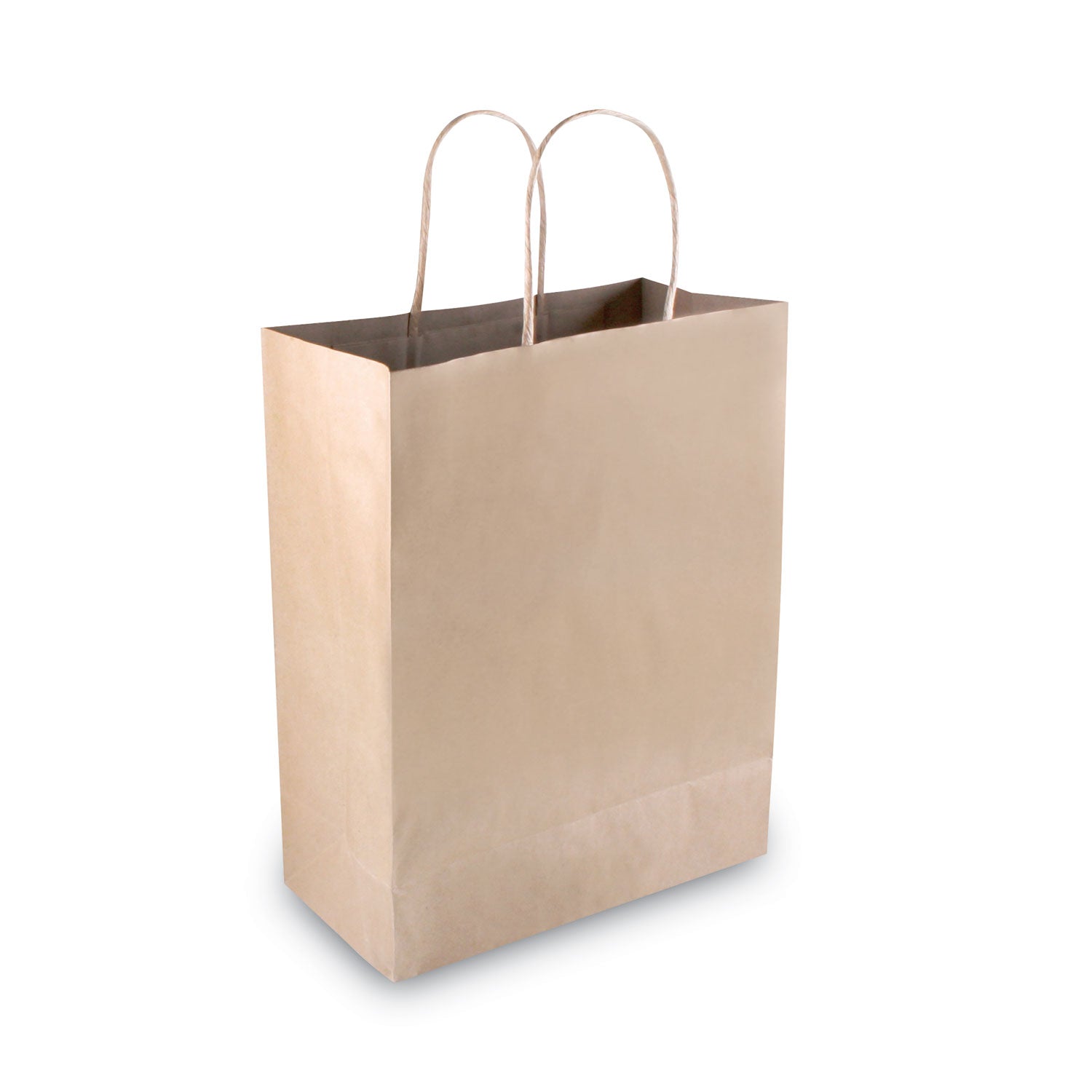 Premium Shopping Bag, 10" x 4.5" x 13", Brown Kraft, 50/Box