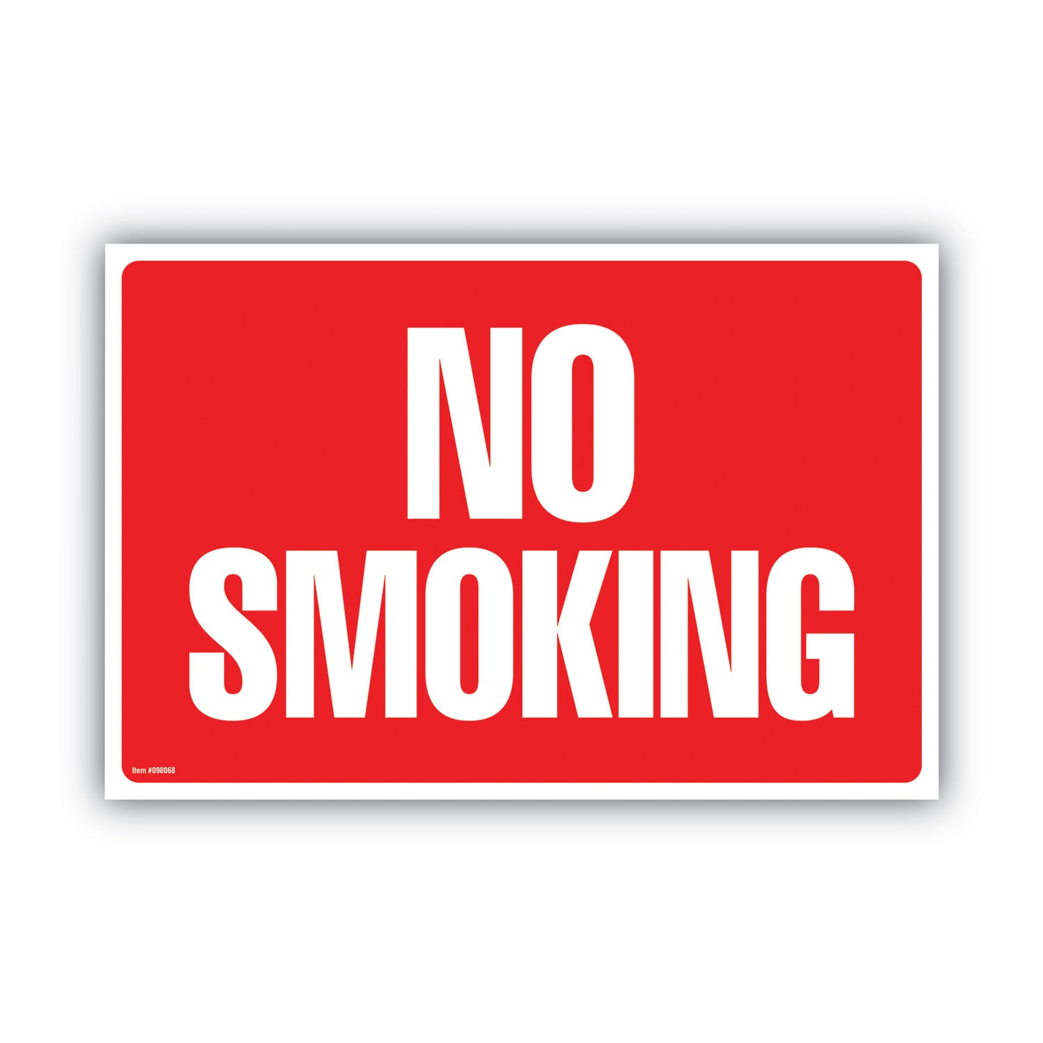 COSCO Two-Sided Signs, No Smoking/No Fumar, 8 x 12, Red