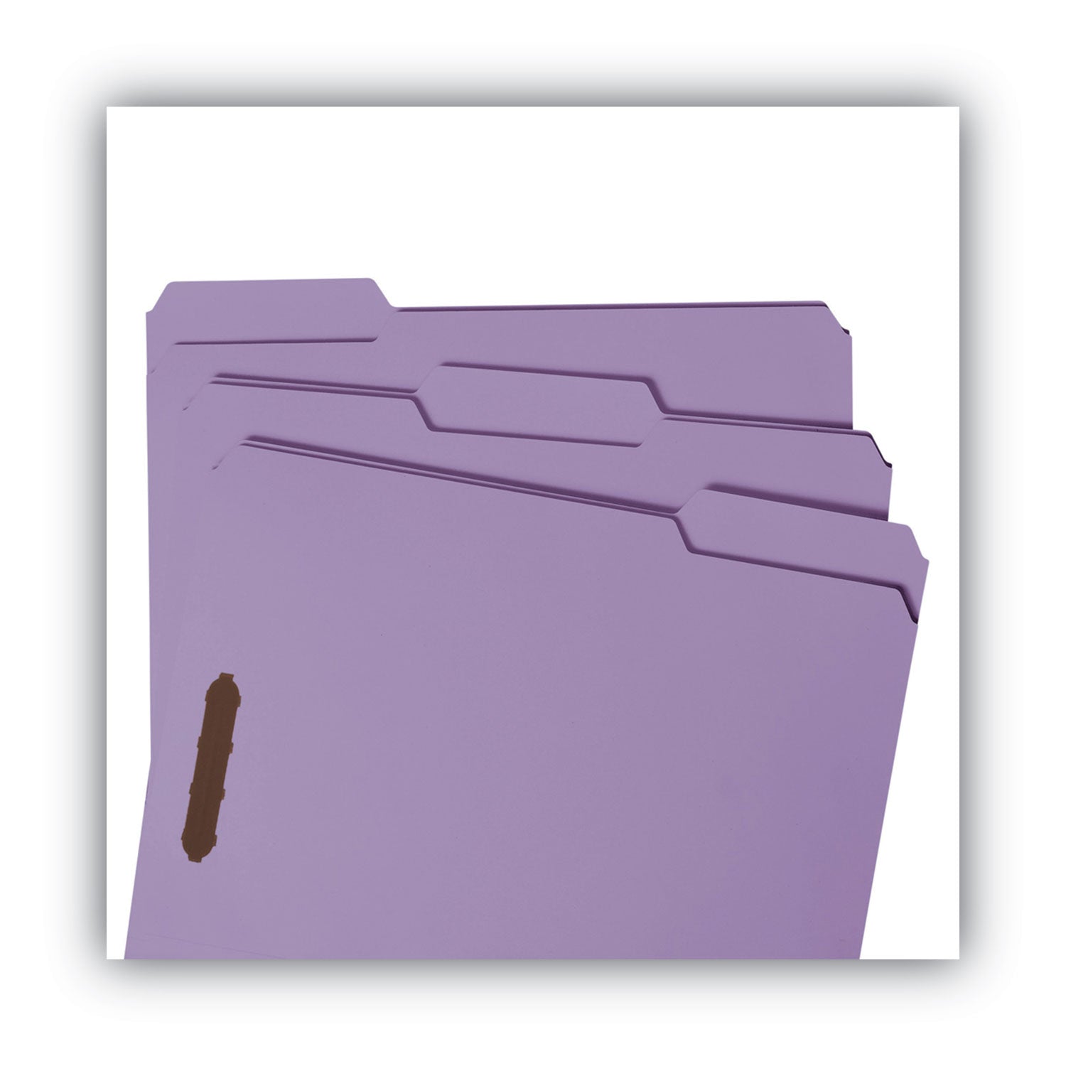 Smead™ Top Tab Colored Fastener Folders, 0.75" Expansion, 2 Fasteners, Letter Size, Lavender Exterior, 50/Box